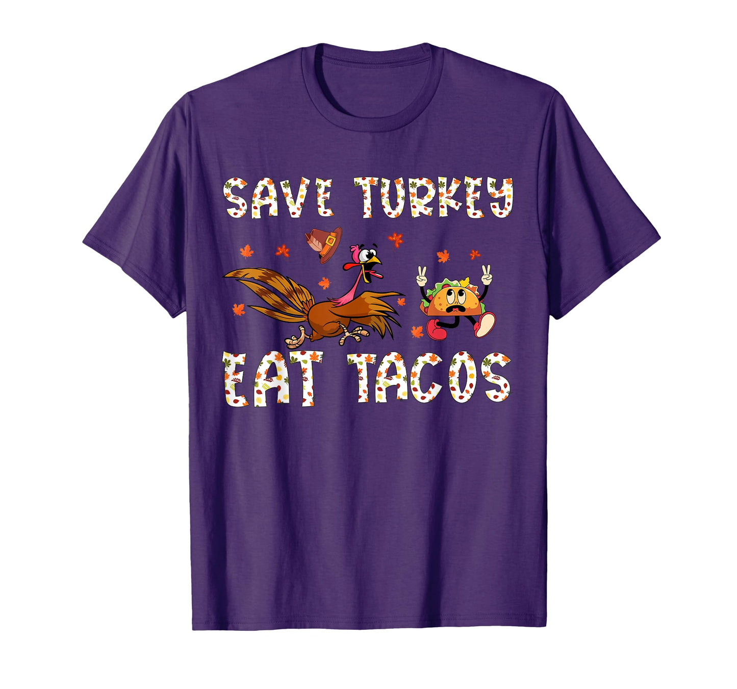 Save A Turkey Eat Tacos Funny Thanksgiving Men Women Kids T-Shirt
