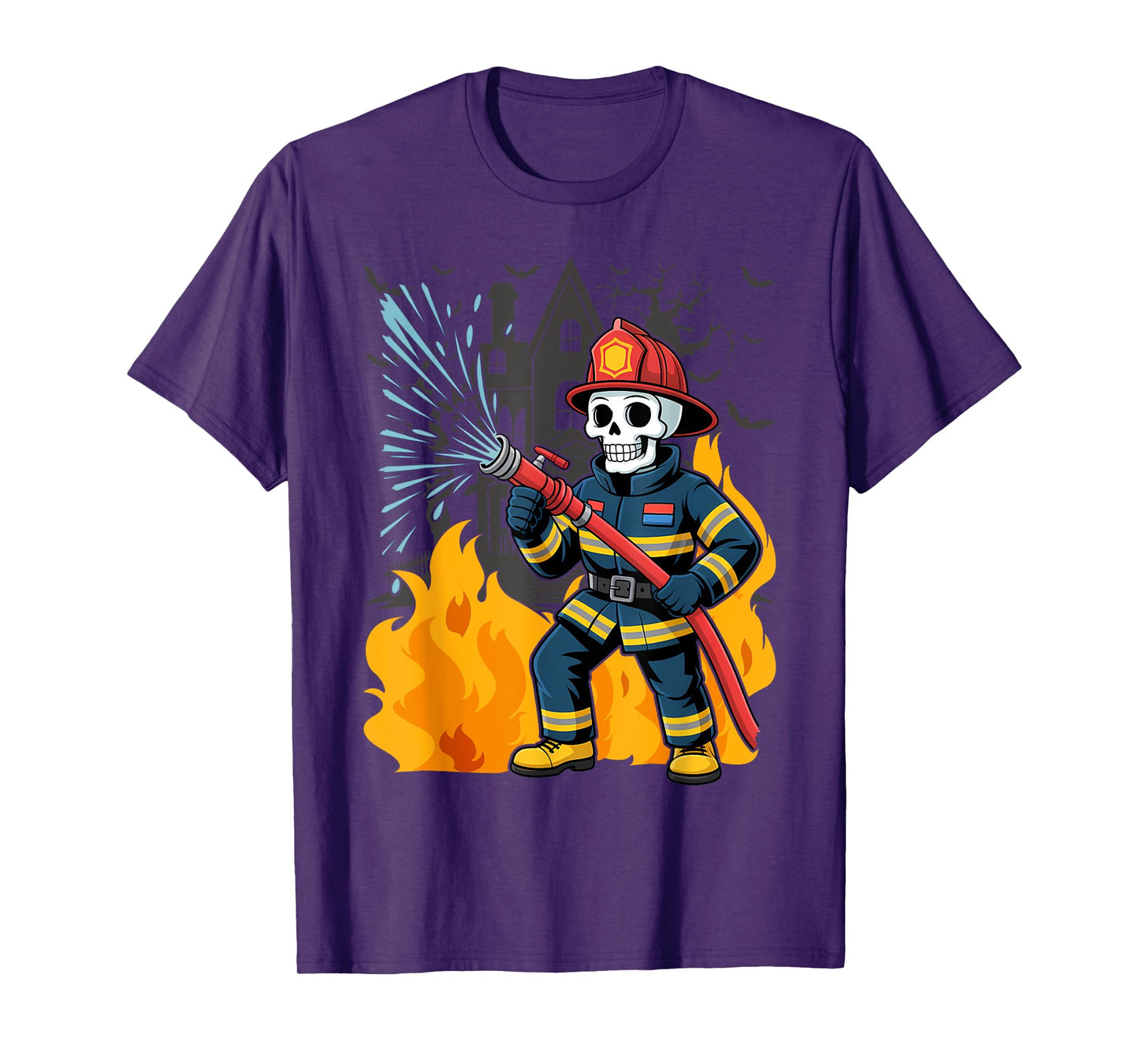 Halloween Skeleton Firefighter T-Shirt
