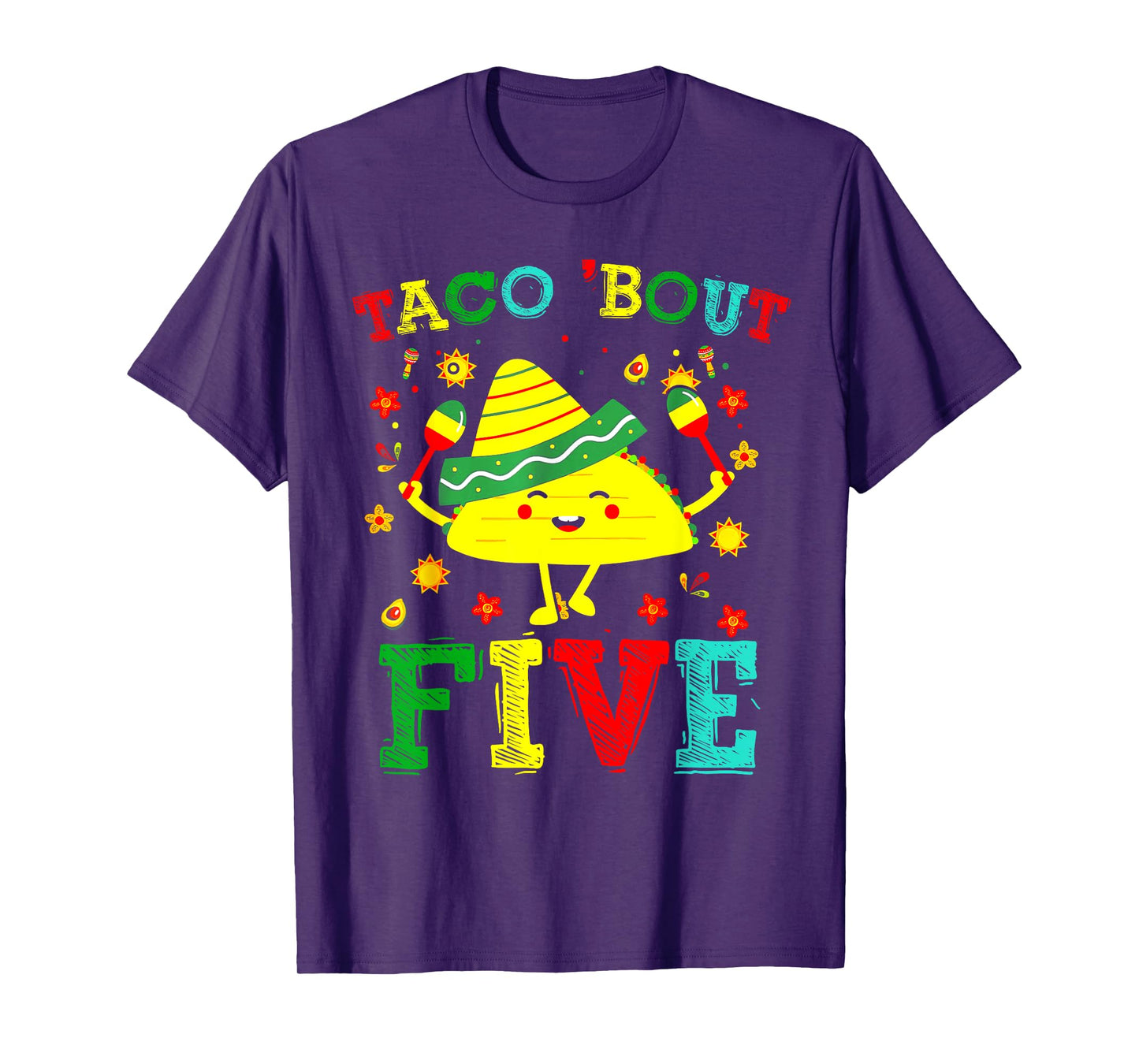 Taco 5th Birthday Outfit Taco 'bout Five Mexican Fiesta T-Shirt