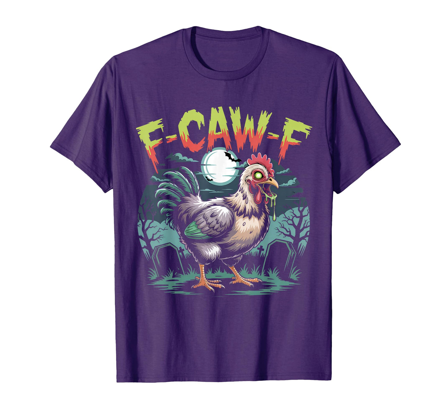 F-Caw-F Funny Chicken Humor F-Caw-F Quote Rooster Meme Retro T-Shirt
