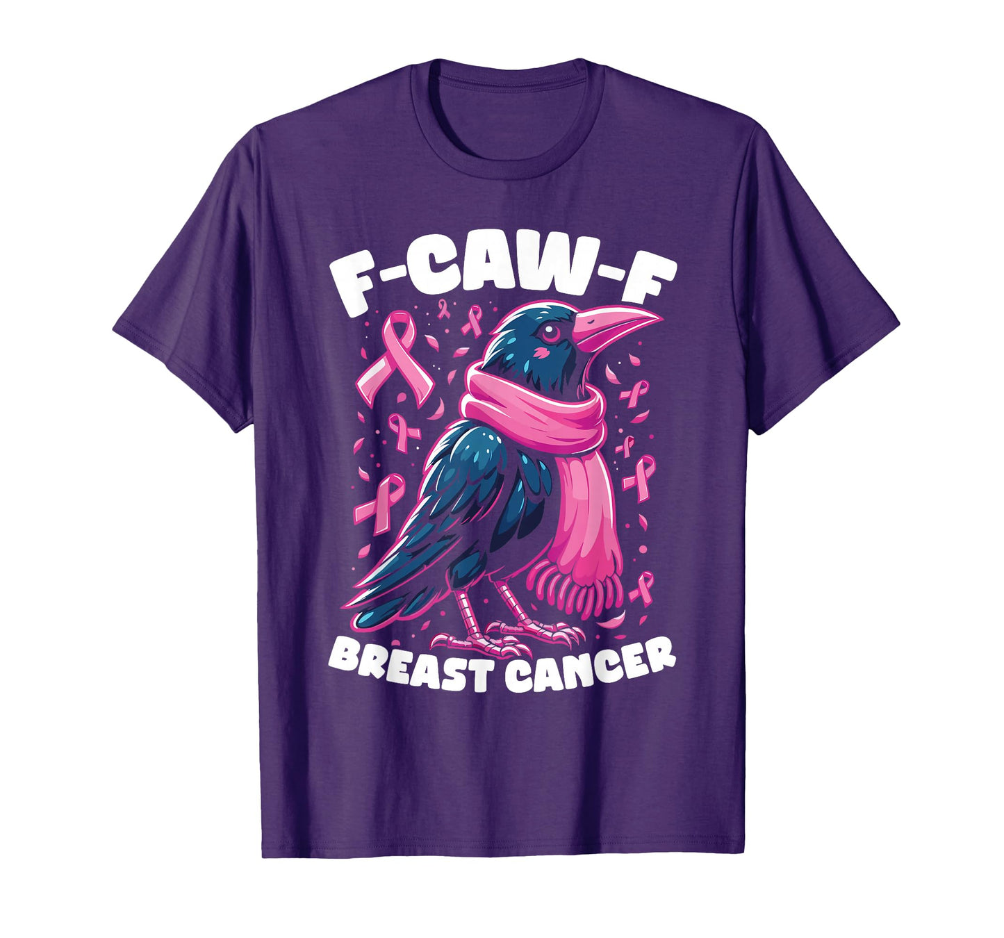 F-Caw-F Breast Cancer Awareness Black Crow T-Shirt