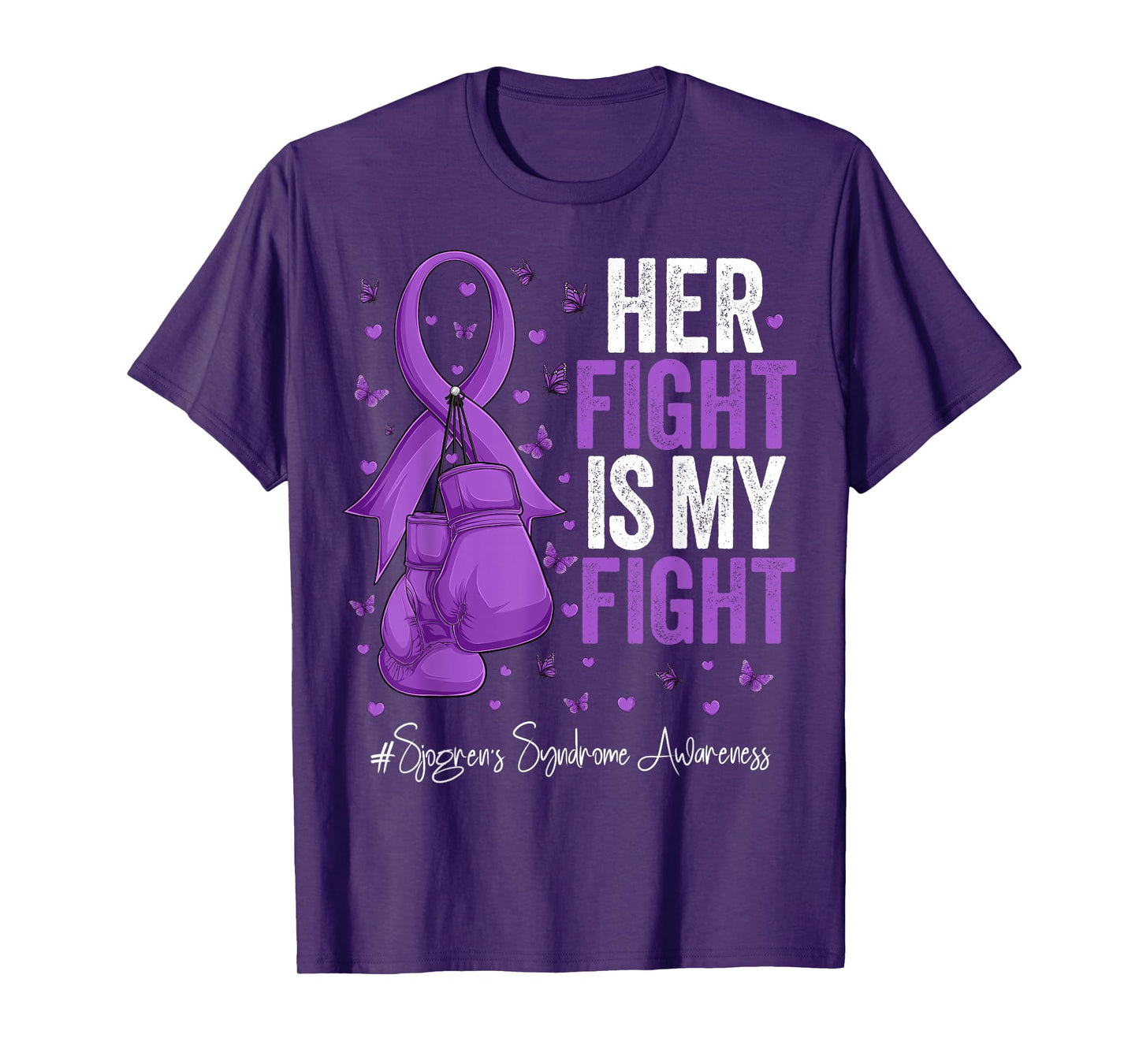 Purple Ribbon Survivor Fighter Sjogren's Syndrome Awareness T-Shirt