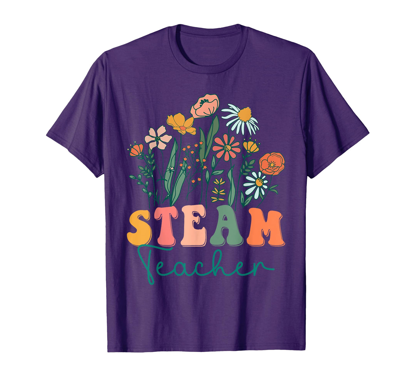Groovy Wildflower Steam Teacher Tees T-Shirt for Men Women