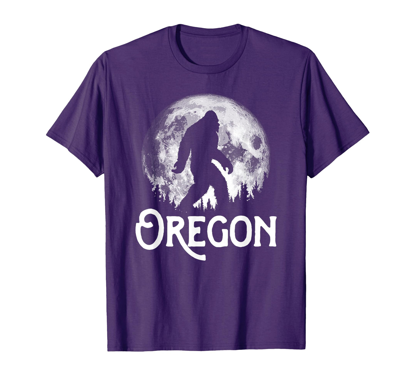 Oregon Bigfoot at Night! Cool Full Moon & Trees Sasquatch T-Shirt