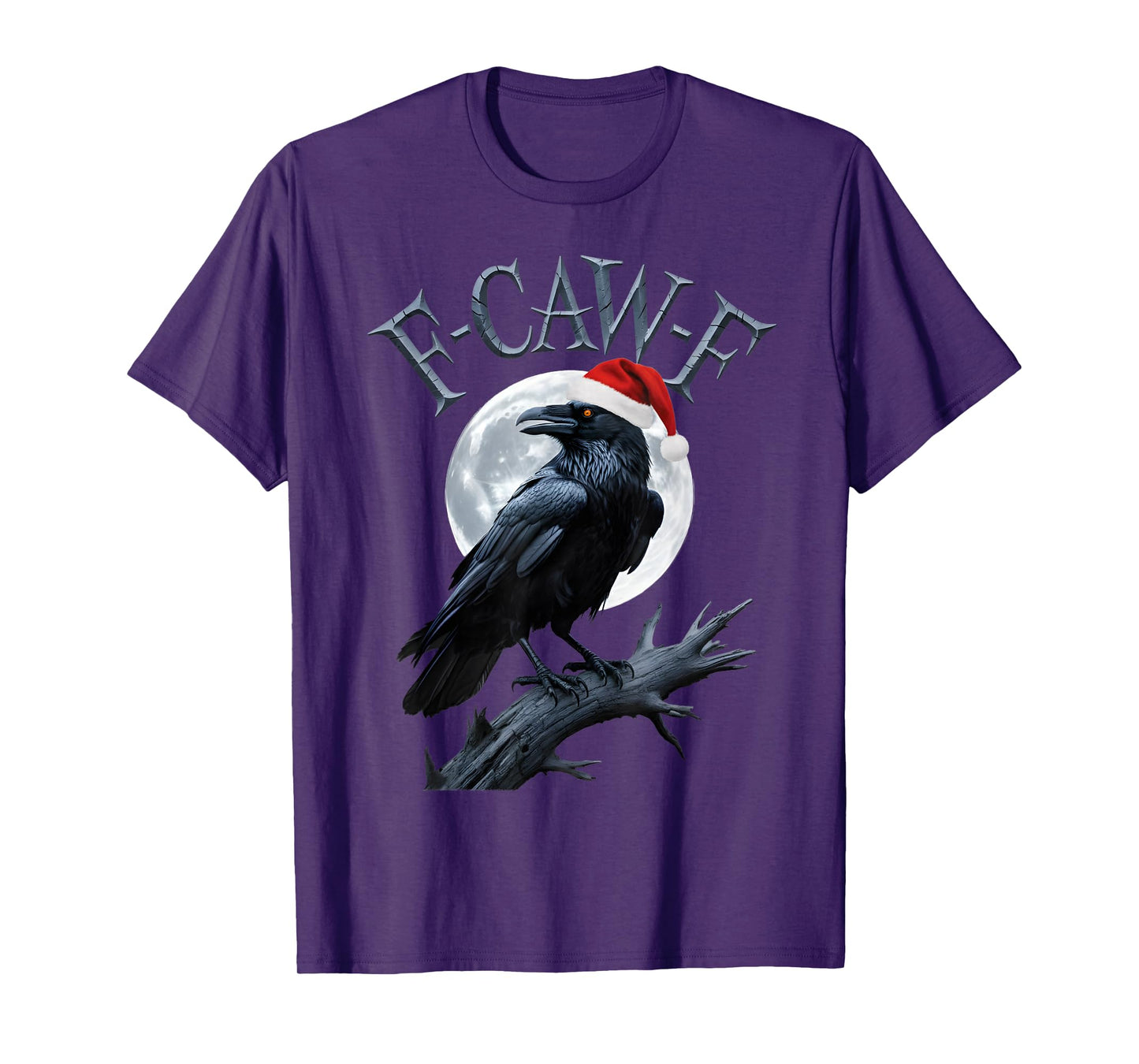 Funny Crow F-CAW-F Black Bird Gothic Christmas Santa Hat T-Shirt