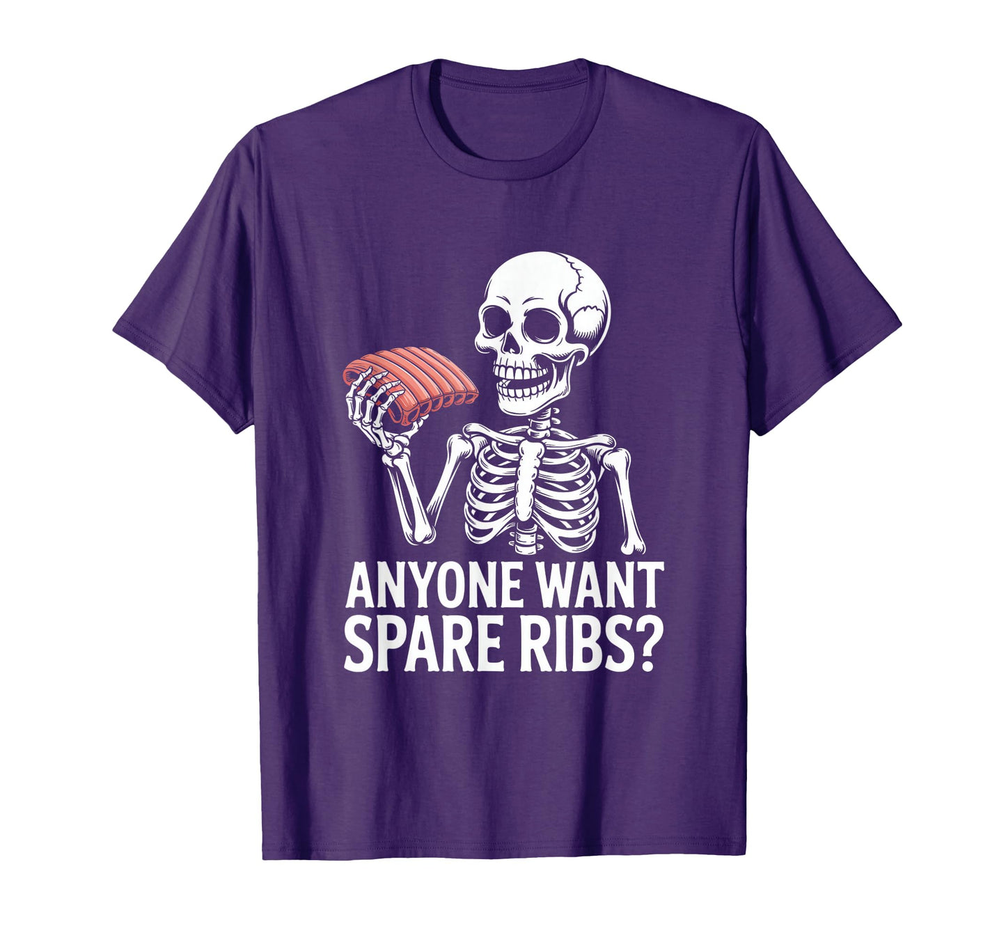 Halloween Skeleton Anyone Want Spare Ribs Funny T-Shirt