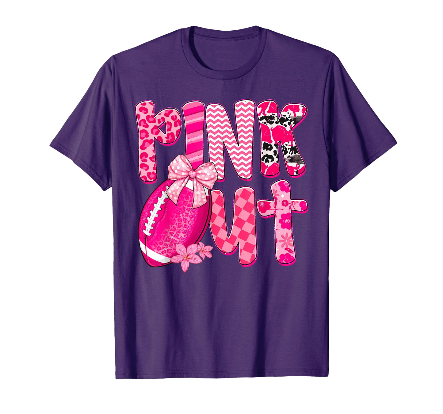 Breast Cancer Football Pink Out Breast Cancer Awareness T-Shirt