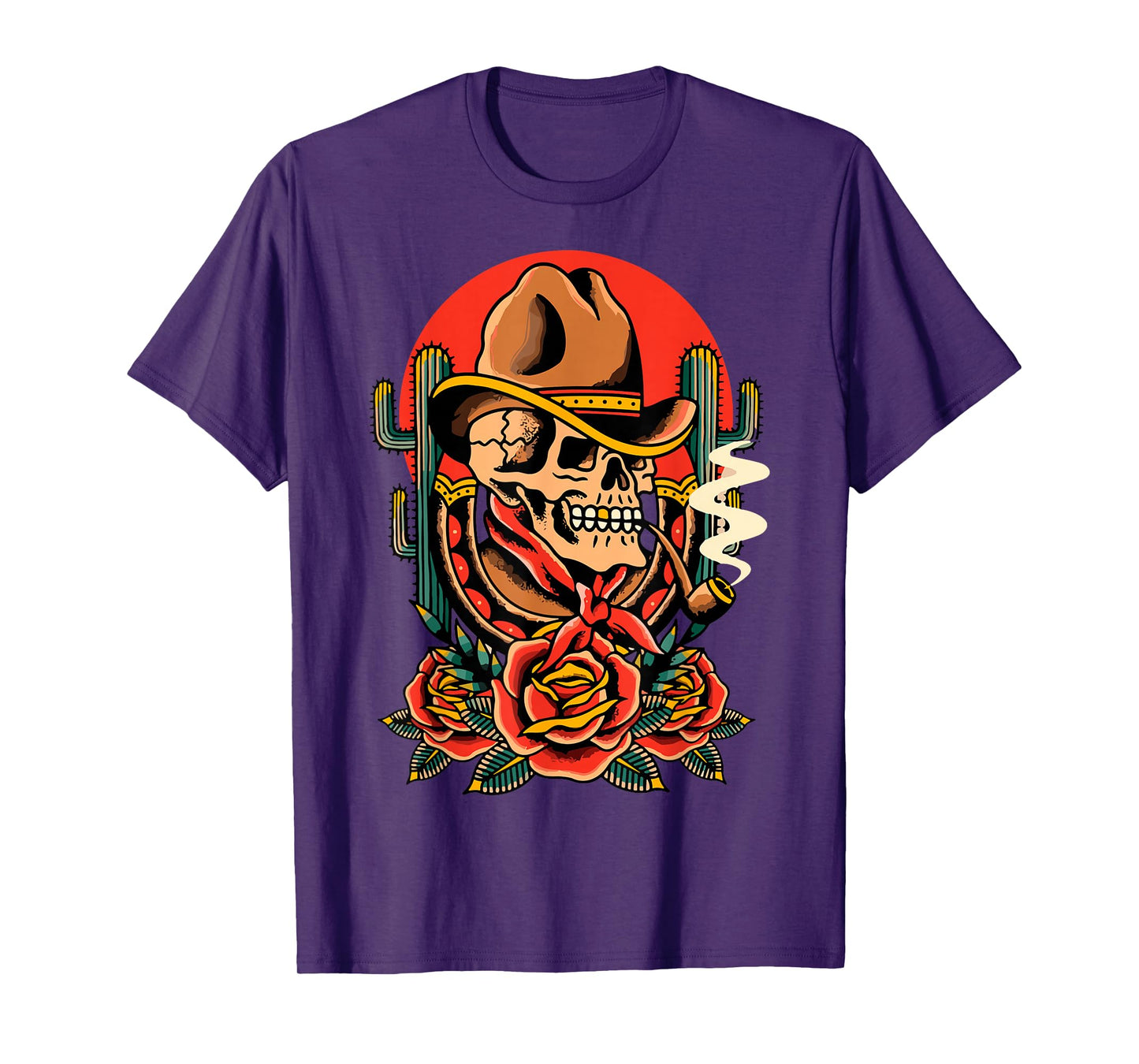 Cowboy Skeleton American Traditional Old School Tattoo Ink T-Shirt