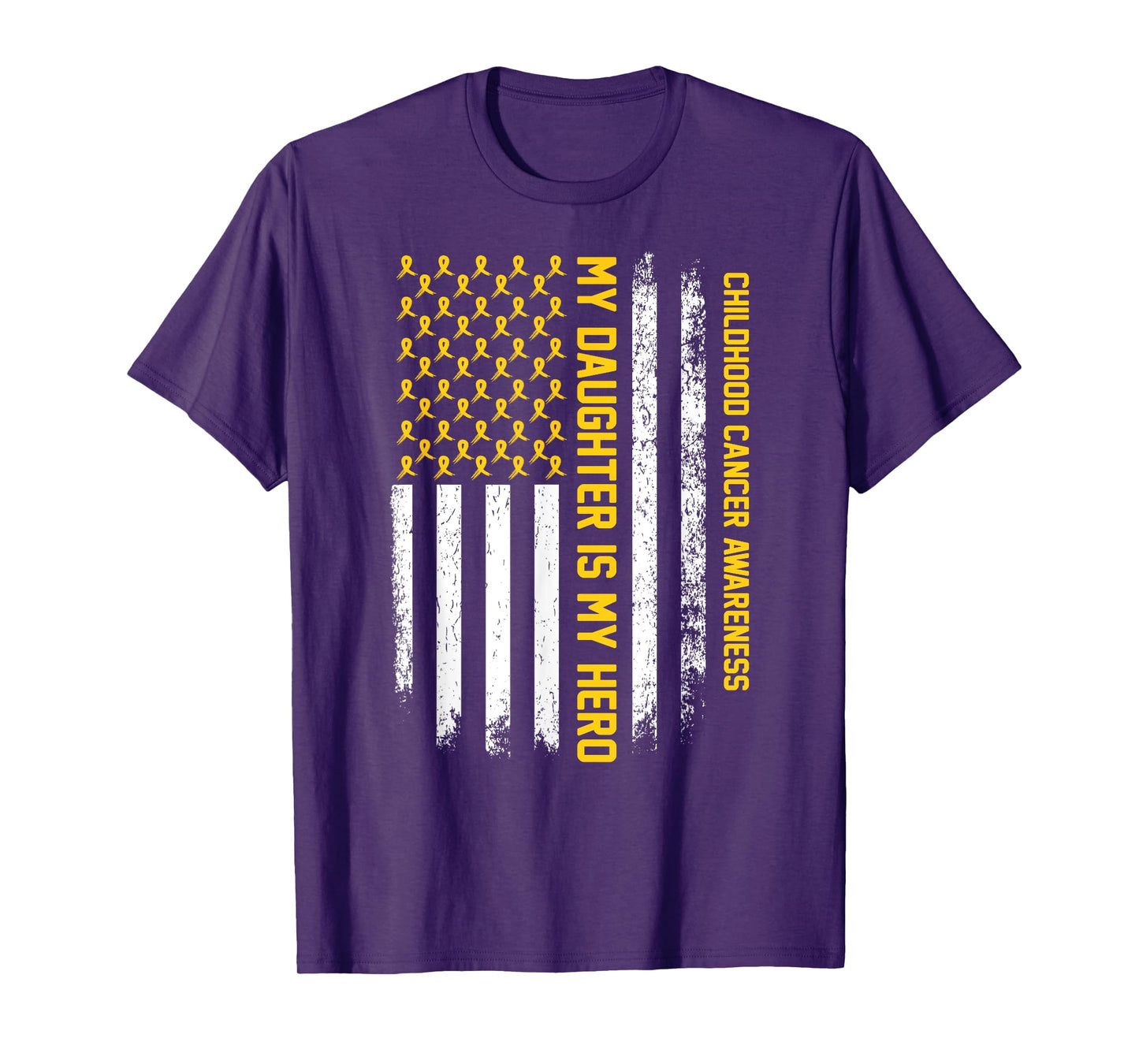 My Daughter is My Hero Childhood Cancer Awareness Ribbon T-Shirt