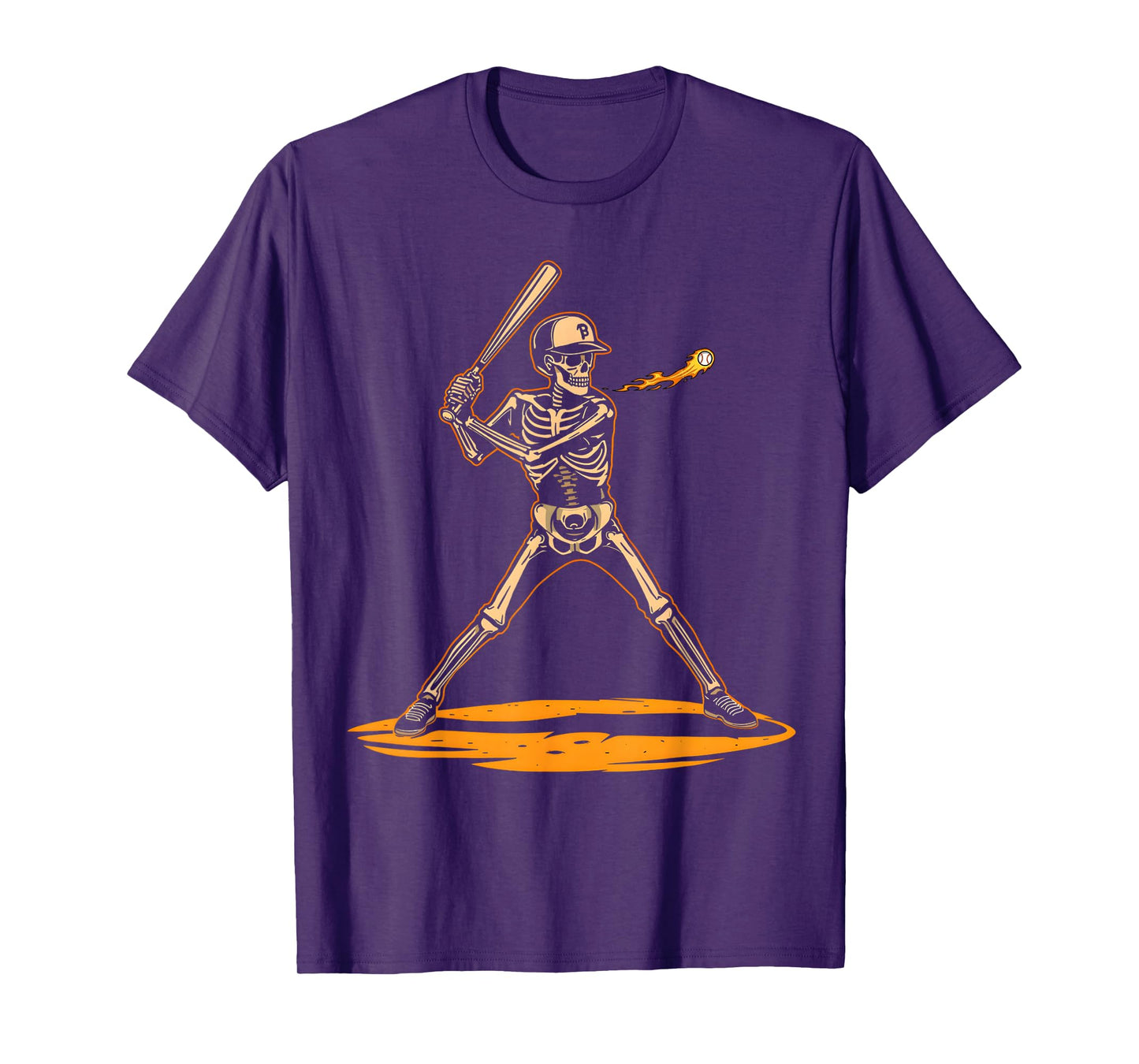 Funny Skeleton Batting Baseball Halloween for Men Boys Kids T-Shirt