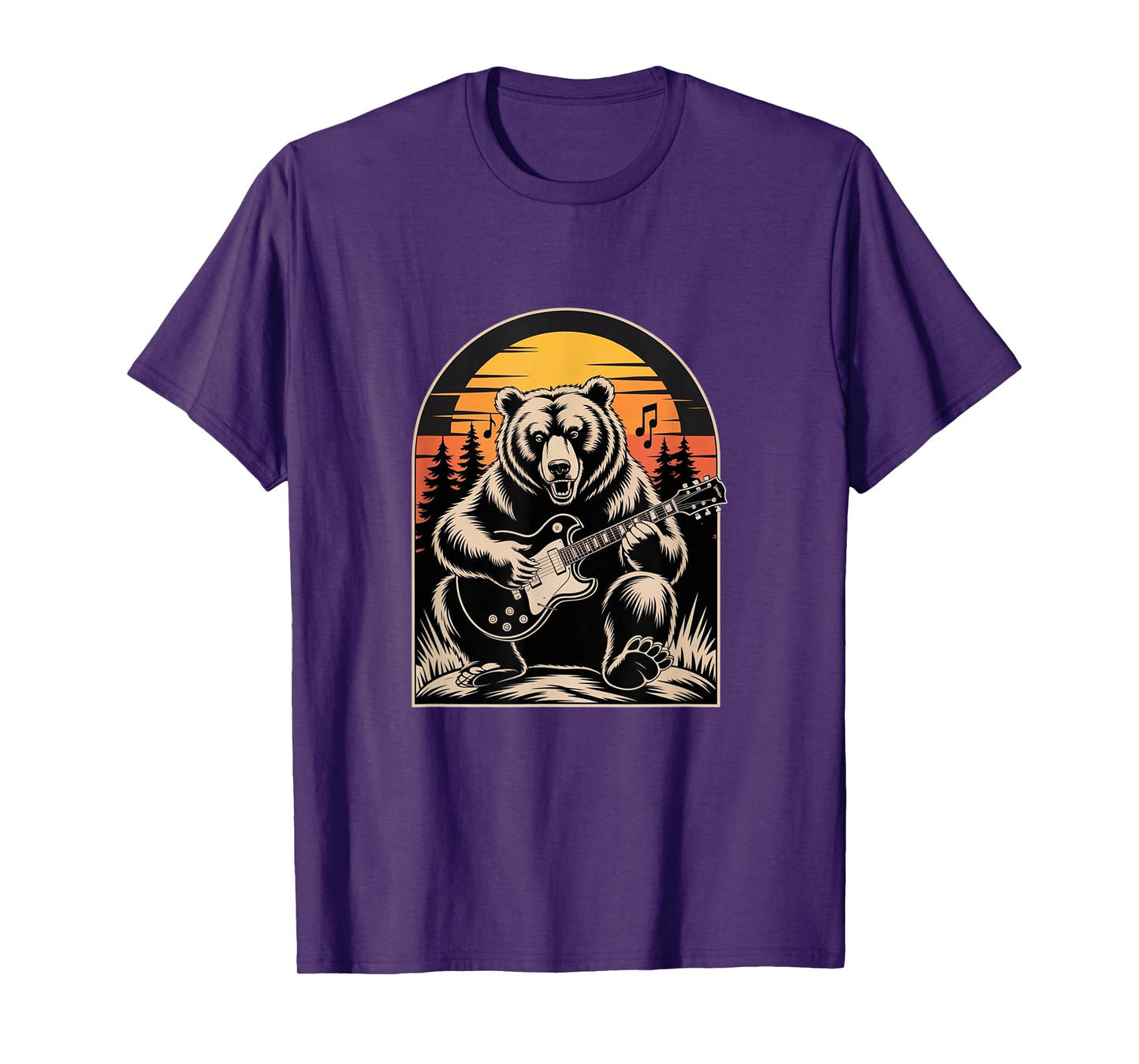 Sunset Strings - Bear Guitar Silhouette Tee T-Shirt