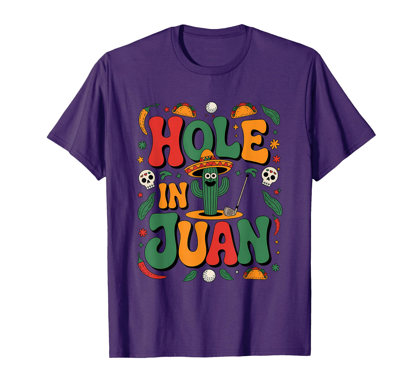 Groovy Cinco De Mayo Hole In Juan Golfer Golf 5 De Mayo T-Shirt