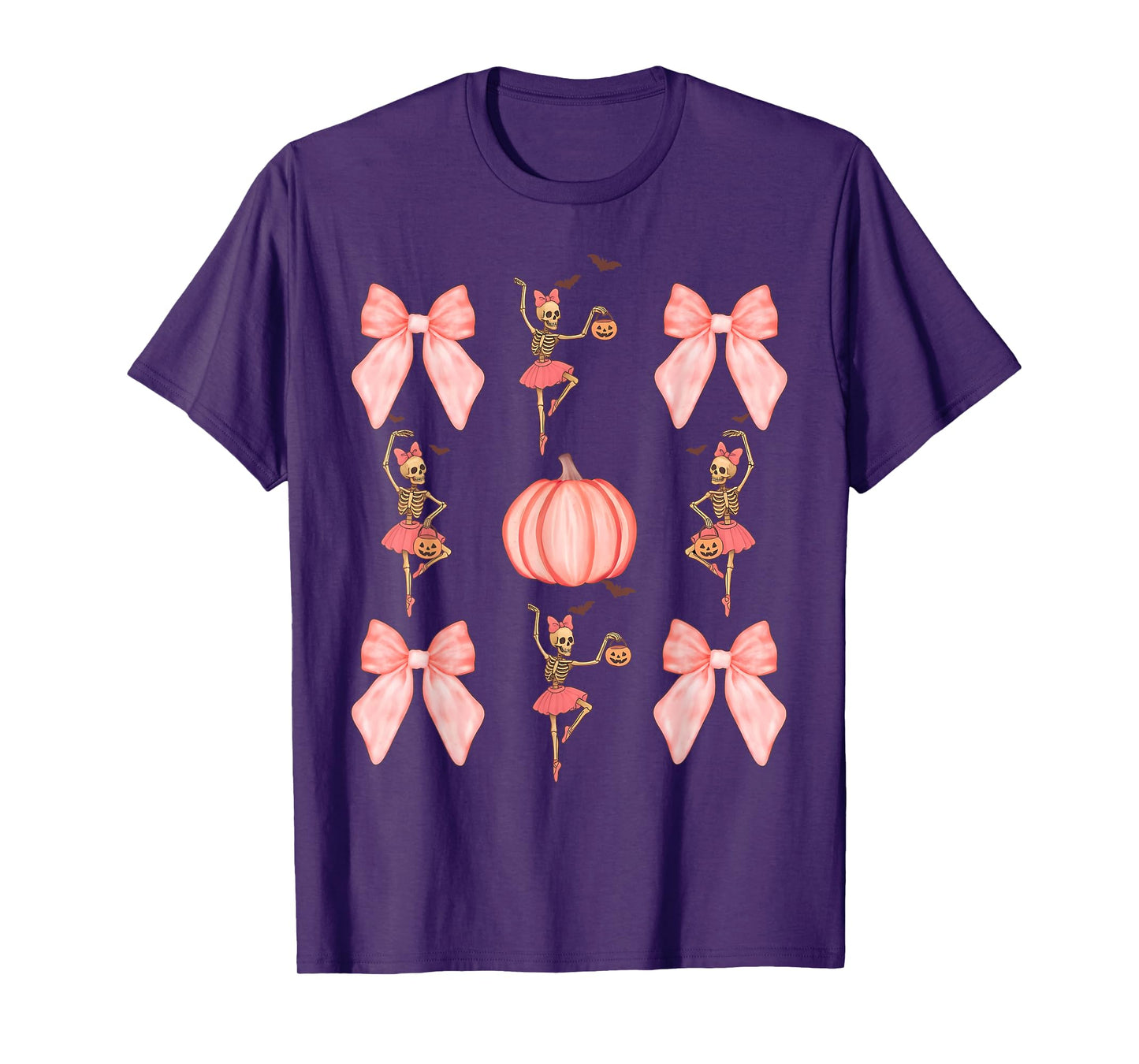Coquette Pumpkin Dancing Skeleton Halloween Ballet Teacher T-Shirt