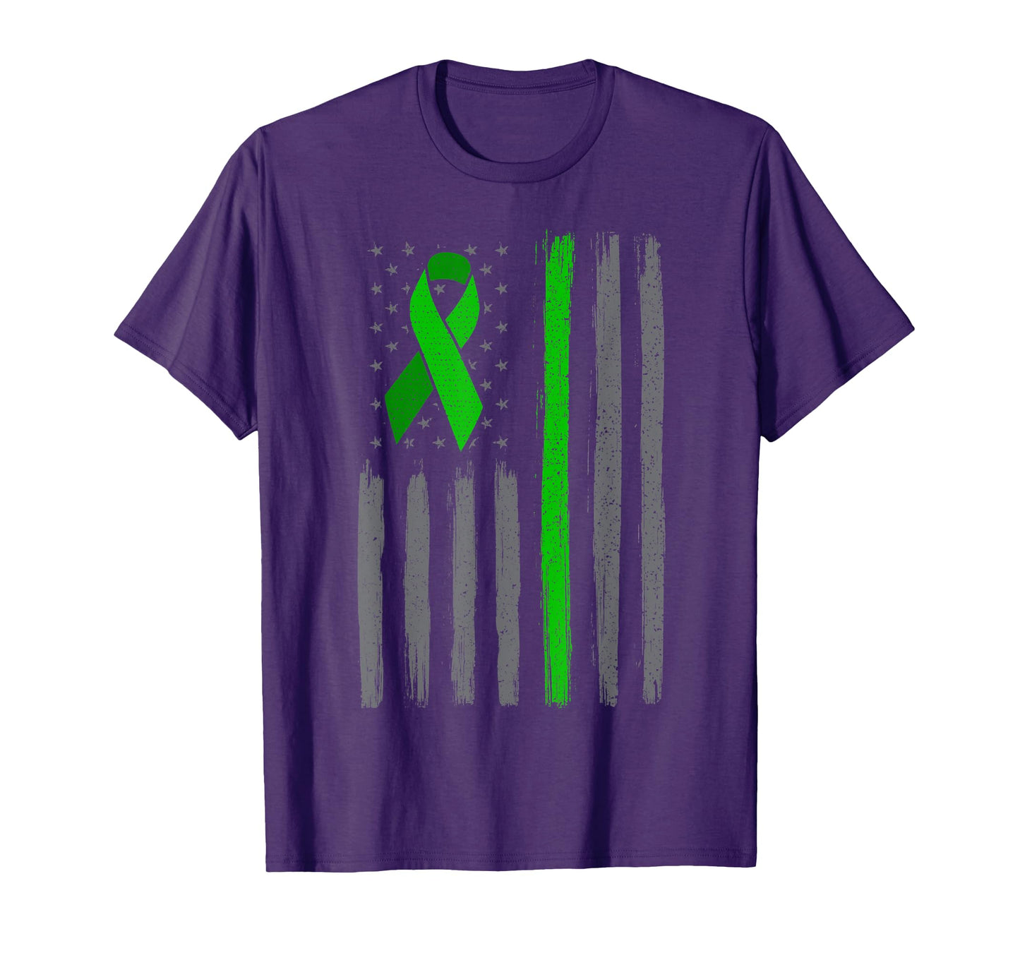 Green emerald ribbon flag liver cancer awareness T-Shirt