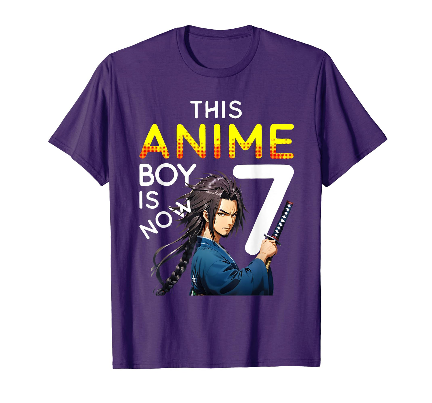 This Anime Boy Is Now 7 Years Old 7th Birthday Kawaii Kids T-Shirt