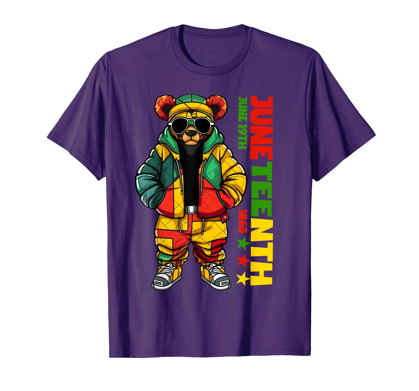 Juneteenth Black King Hip Hop Teddy Bear African American T-Shirt
