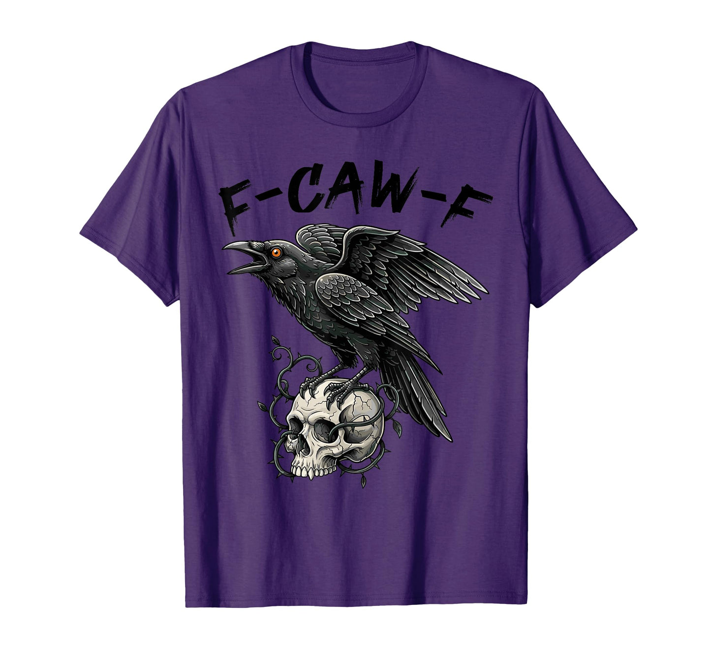 Black Crow, F-Caw-F Funny Black Bird Moon Gothic T-Shirt