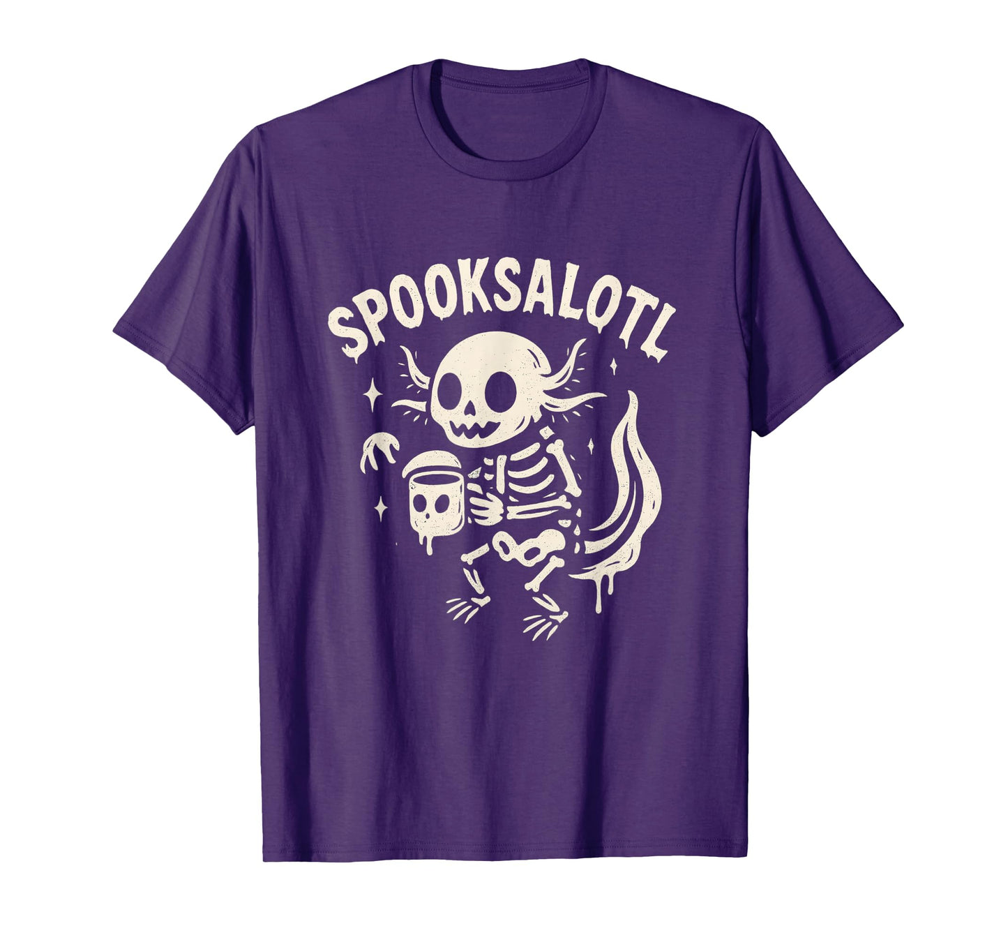 Spooksalotl Skeleton Axolotl T-Shirt