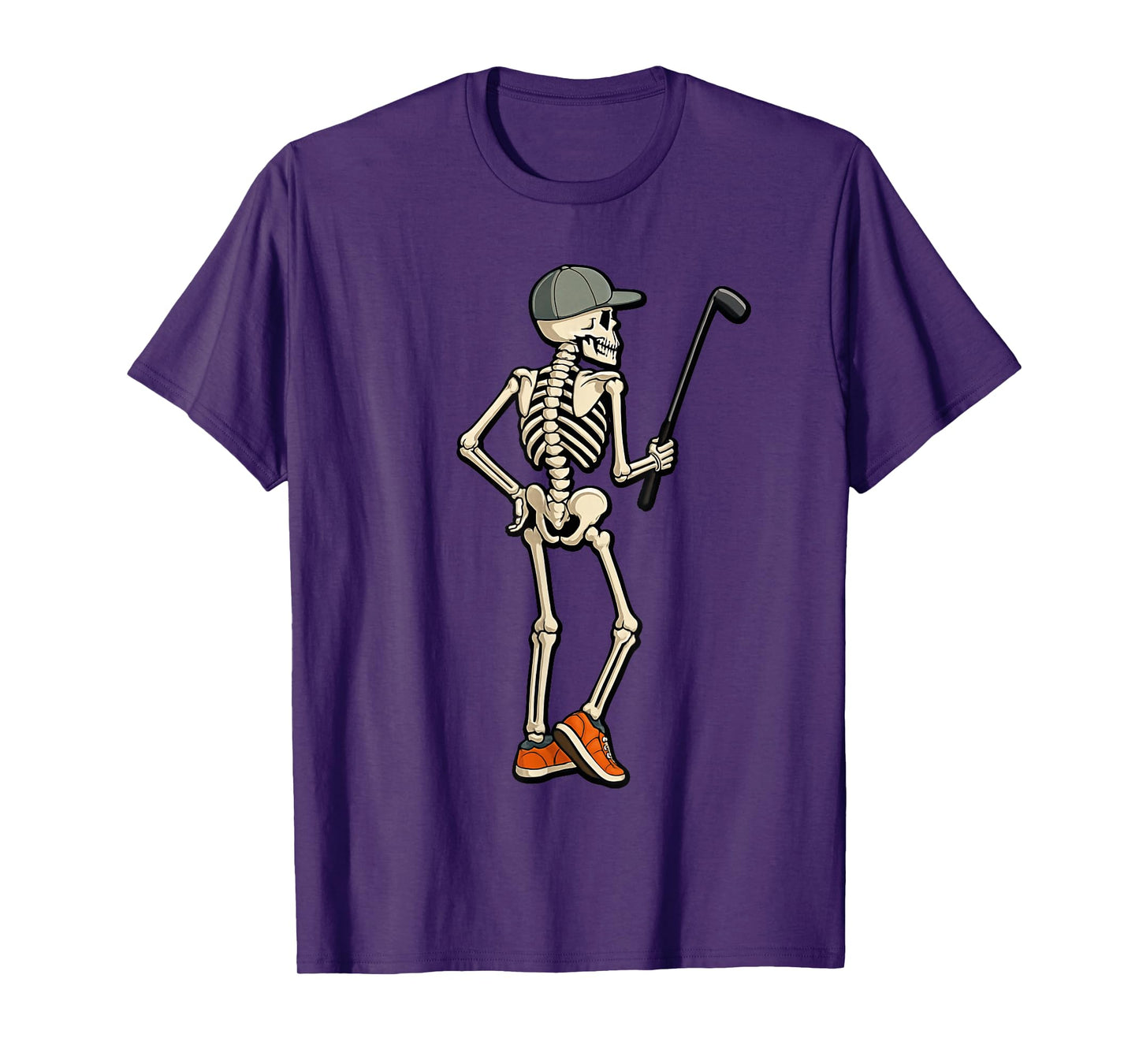 Skeleton Golf Halloween Golf Player Catcher Mens Boys Kids T-Shirt