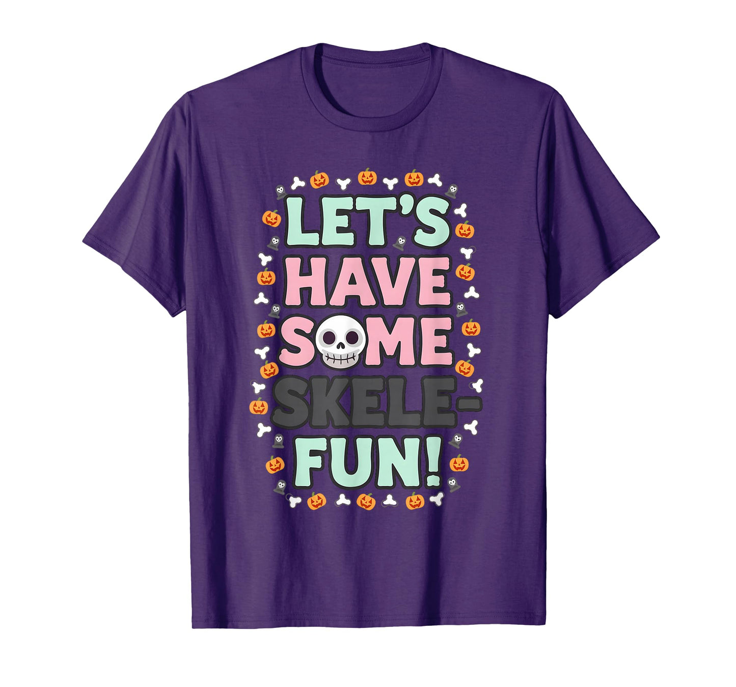 Funny Skeleton Halloween Quote Retro Skull Fall Design T-Shirt
