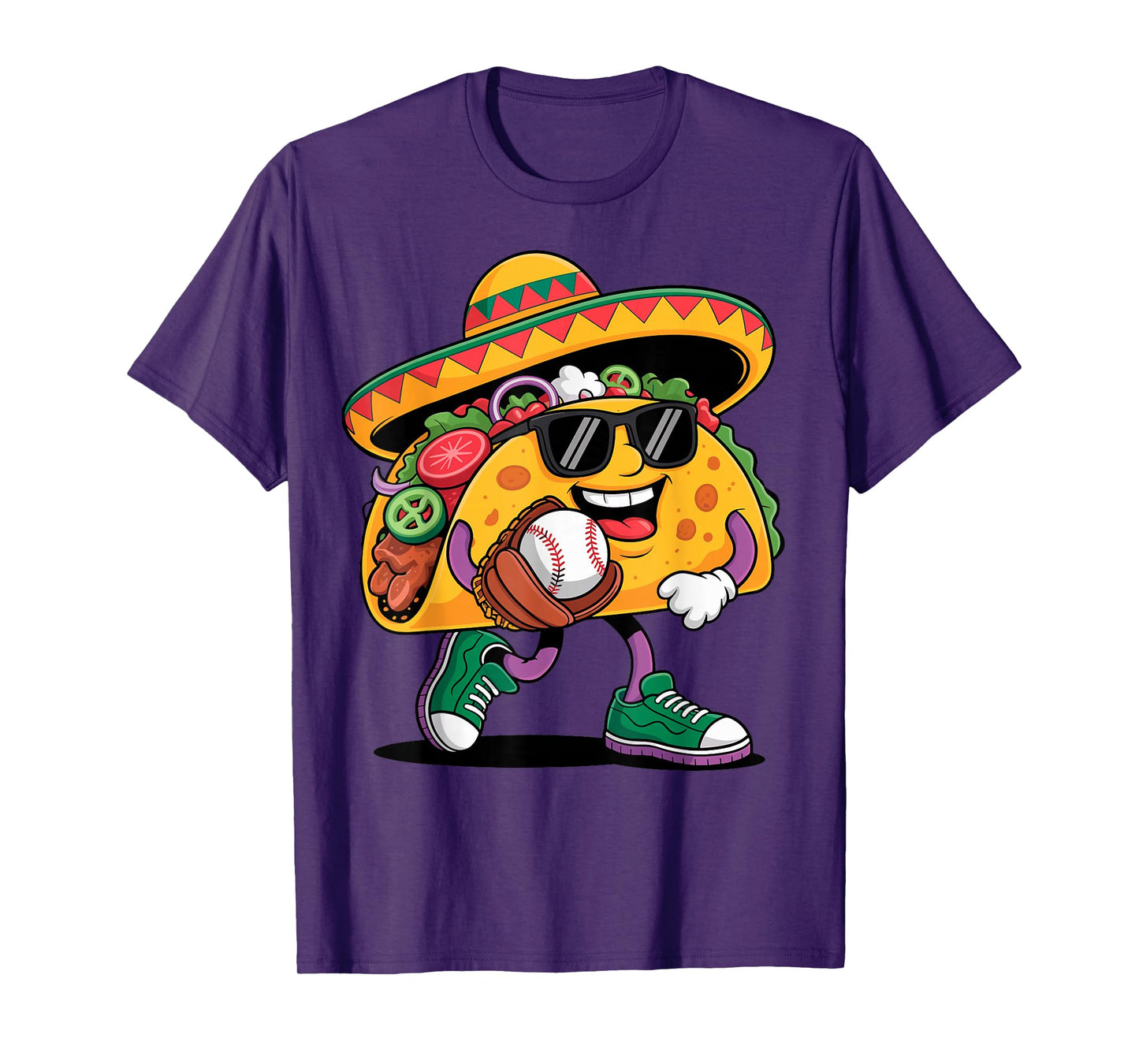 Funny Taco Baseball Player Tee Coach Dad Fan Sport Lover T-Shirt