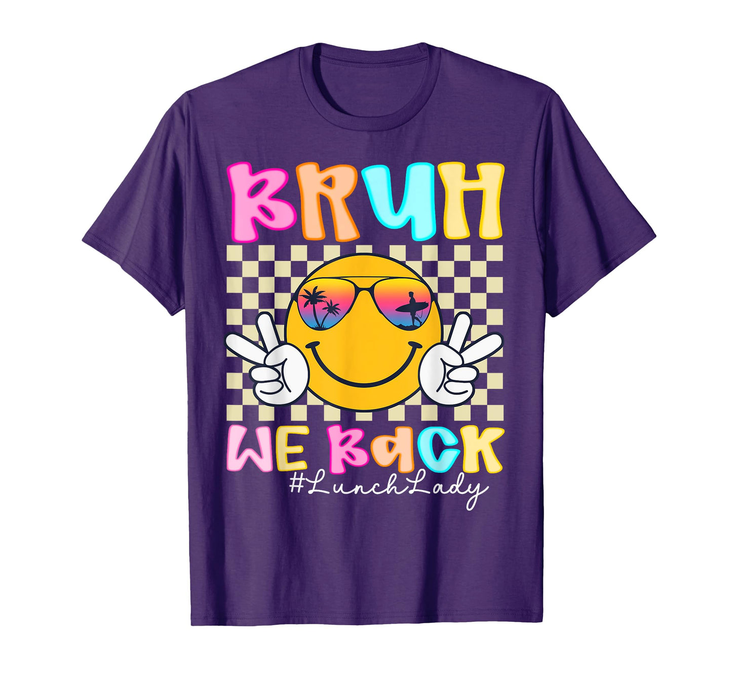 HUGvyn Back To School: Bruh We Back Lunch Lady Teachers Kids T-Shirt