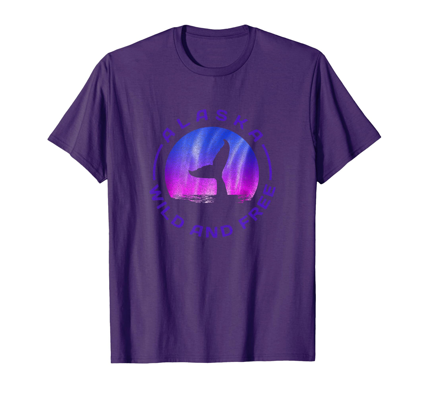 Alaska - Whale With Northern Lights - Wild and Free T-Shirt