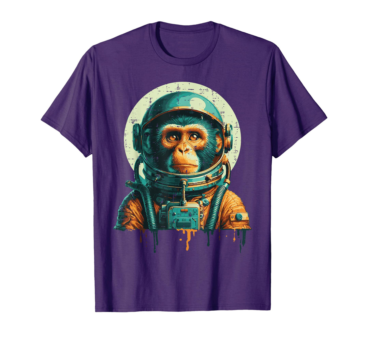 Astronaut Monkey Vintage Space Chimp Spaceman Kids Men Women T-Shirt