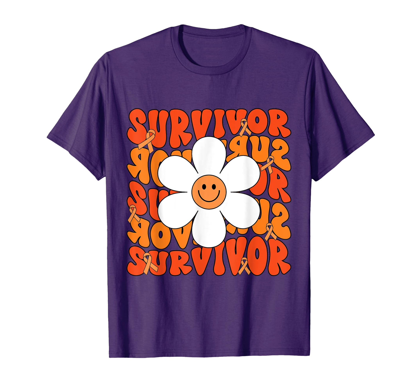 Leukemia Cancer Orange Ribbon Leukemia Cancer Survivor T-Shirt