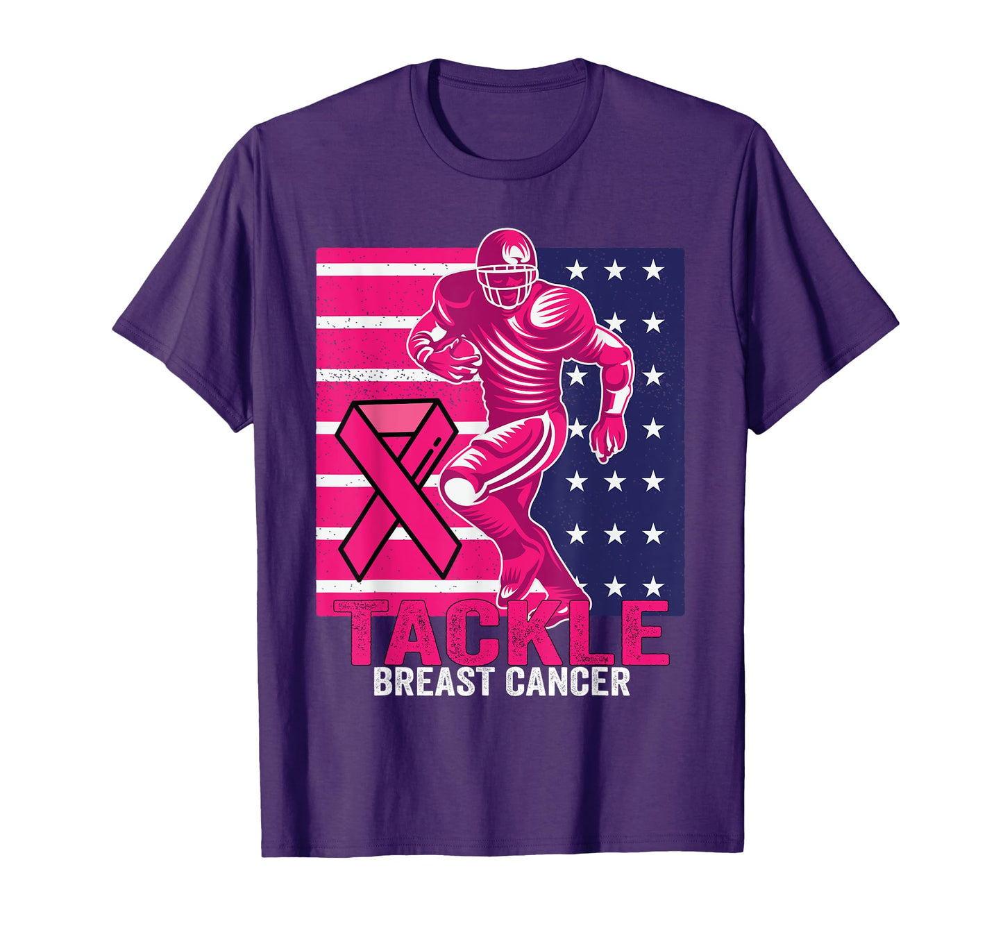 Tackle Breast Cancer Awareness Football Breast Cancer Design T-Shirt