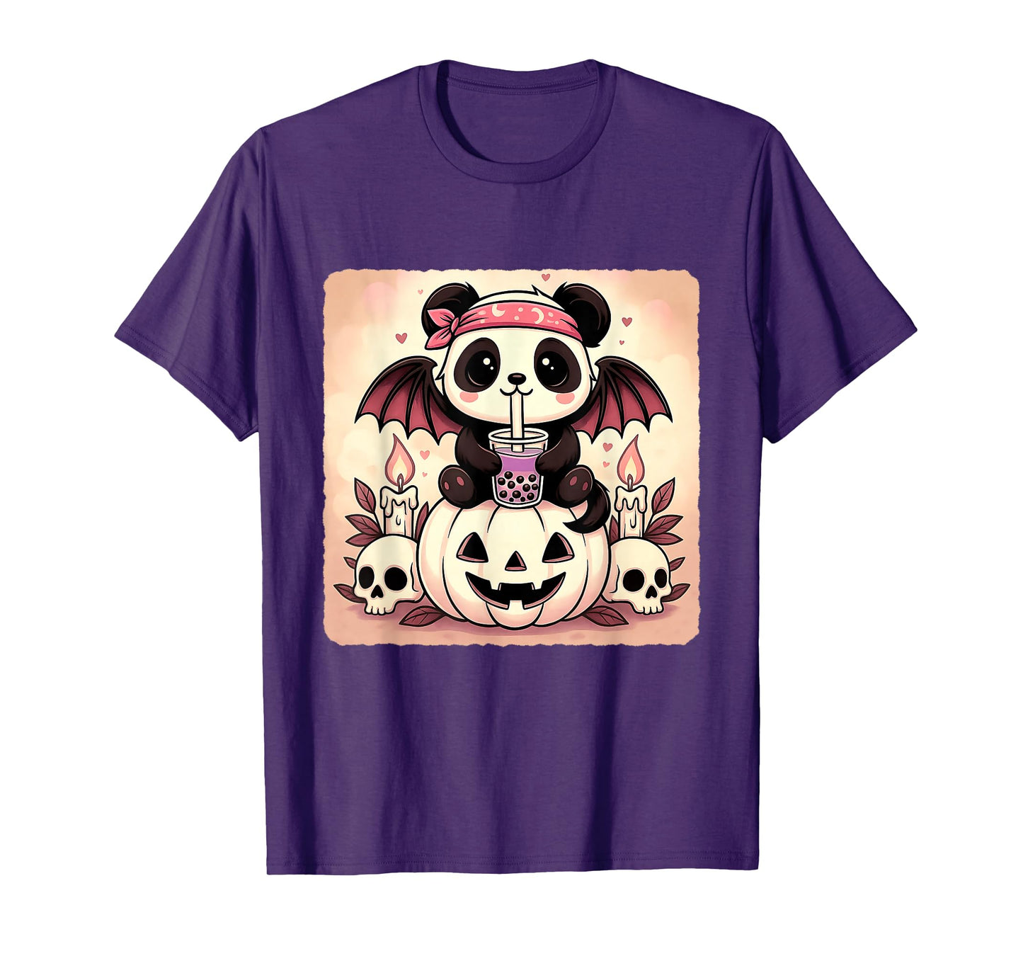 Panda Bat Kawaii Pastel Goth Creepy Cute Skeleton T-Shirt