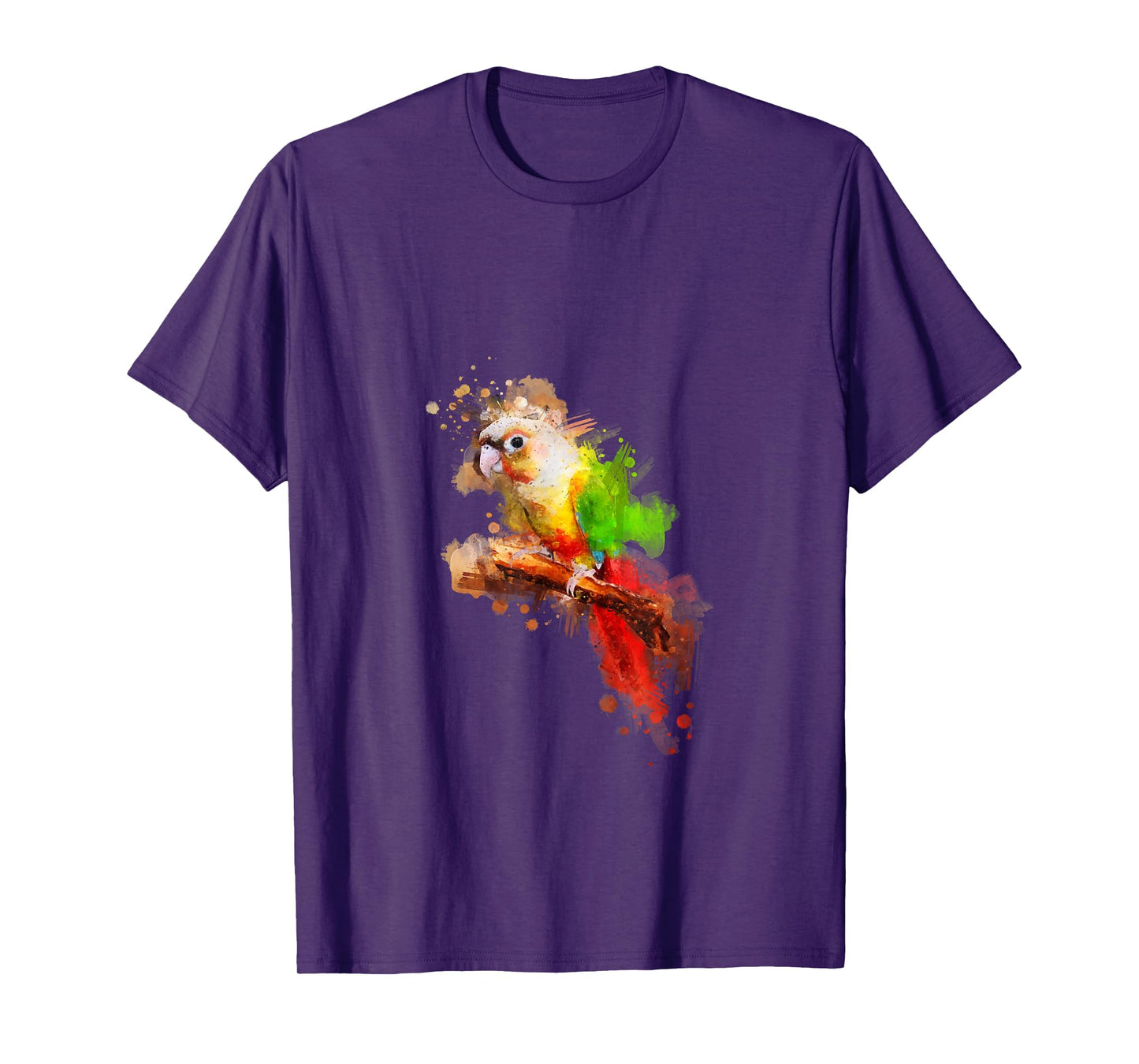 Watercolor Pineapple Green Cheek Conure parrot T-Shirt T-Shirt