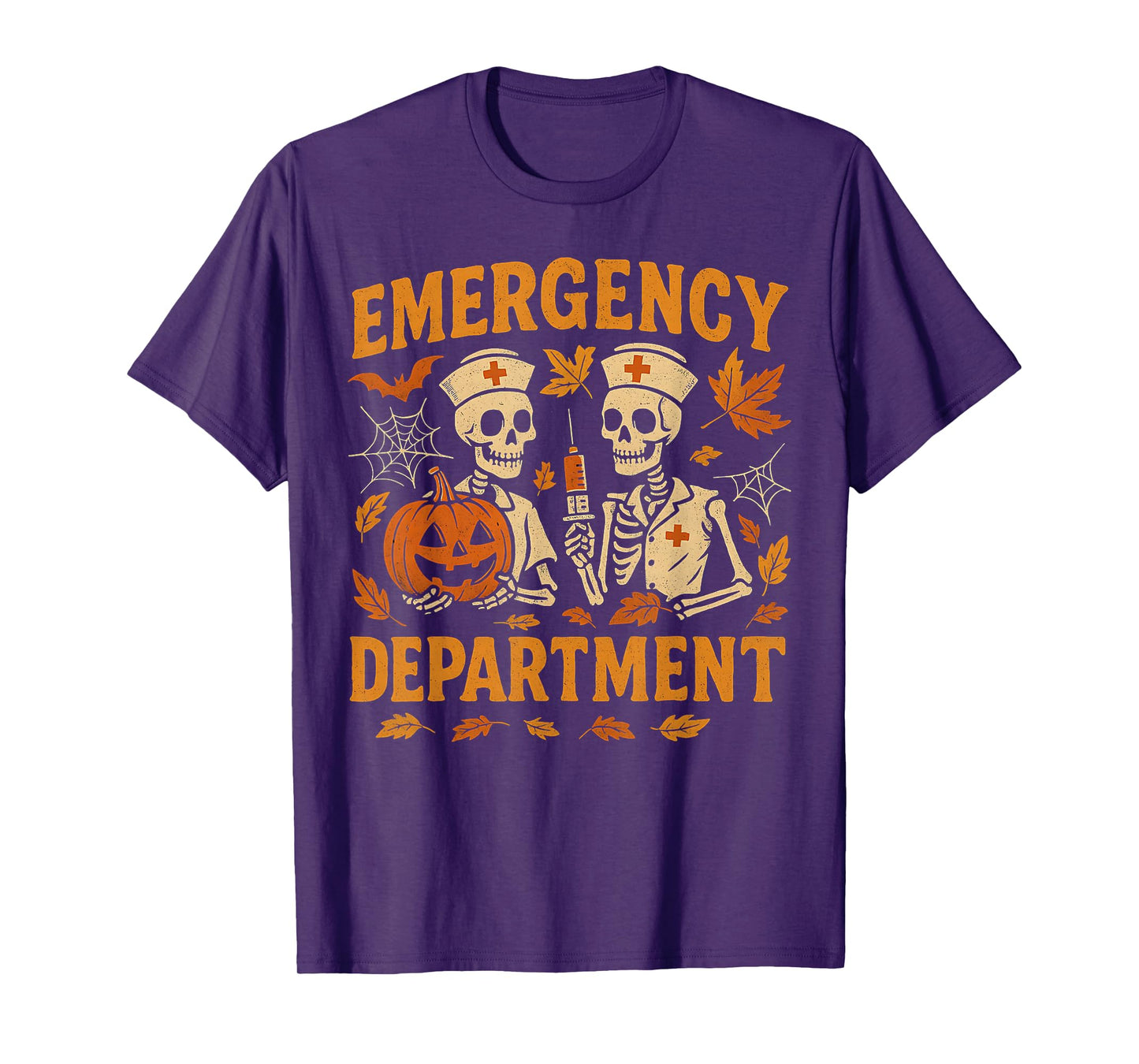 Emergency Department Skeleton Pumpkins ER RN Nurse Squad T-Shirt
