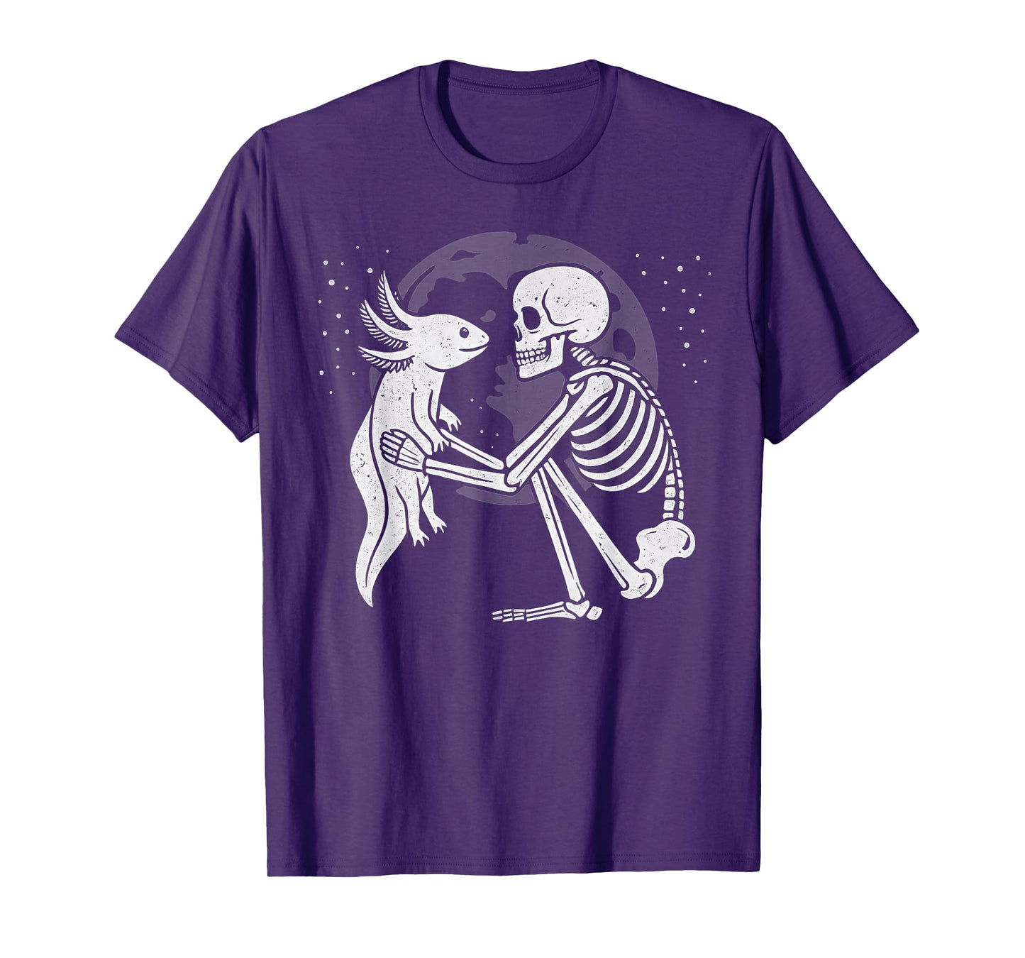 Axolotl Skeleton Moon Halloween Pet Lover T-Shirt