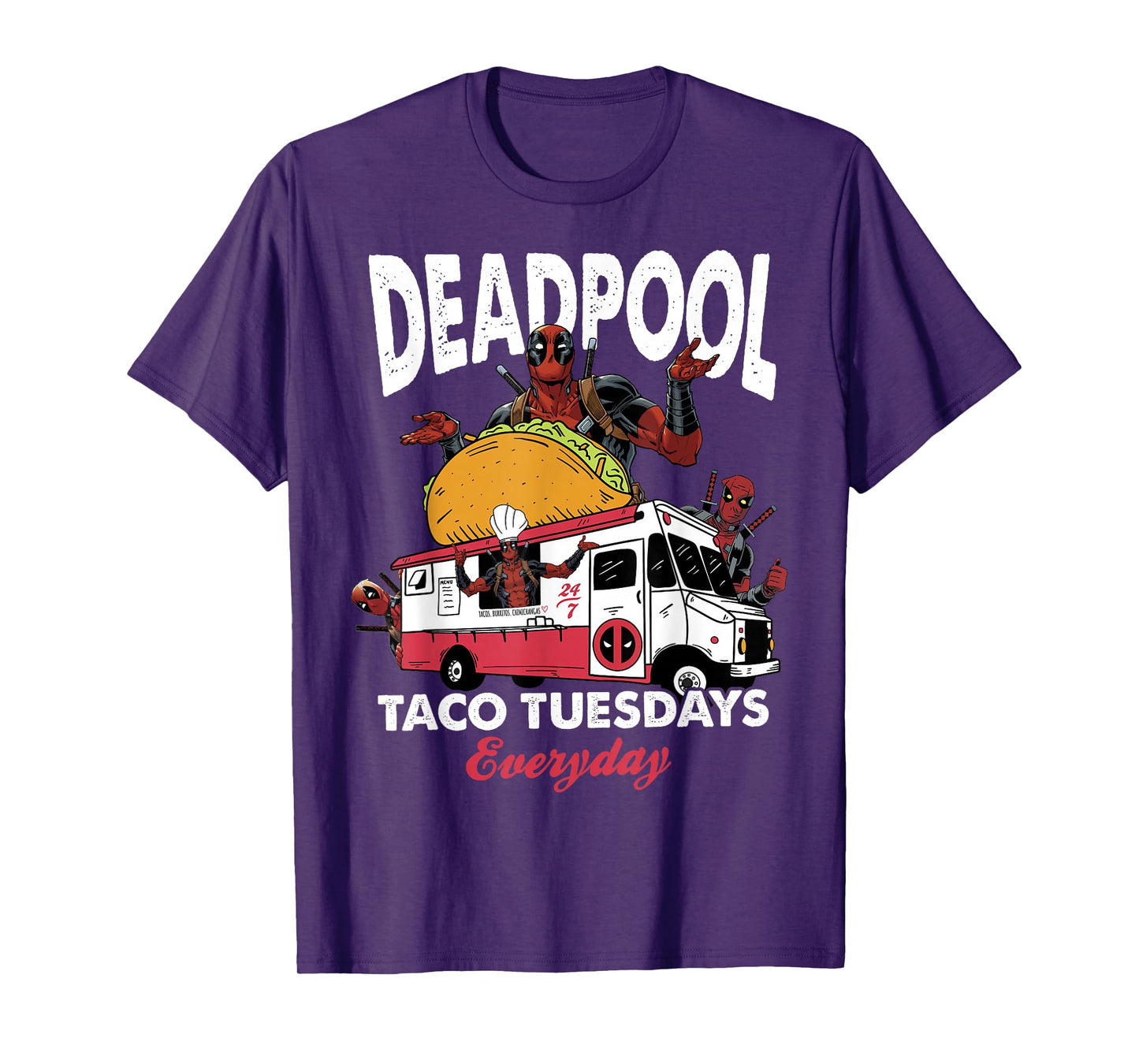 Marvel Deadpool Taco Tuesday Everyday Graphic T-Shirt T-Shirt