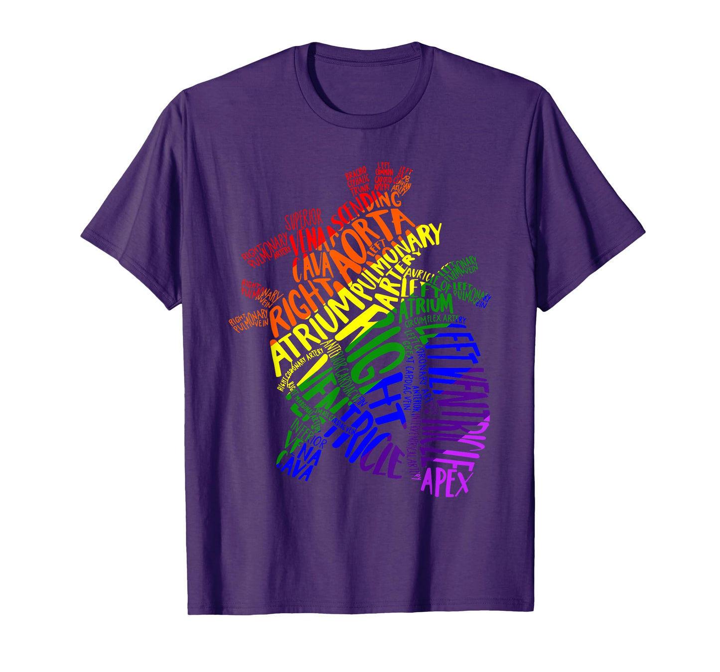 Rainbow LGBT Gay Anatomical Heart Cardiac Nurse Cardiology T-Shirt