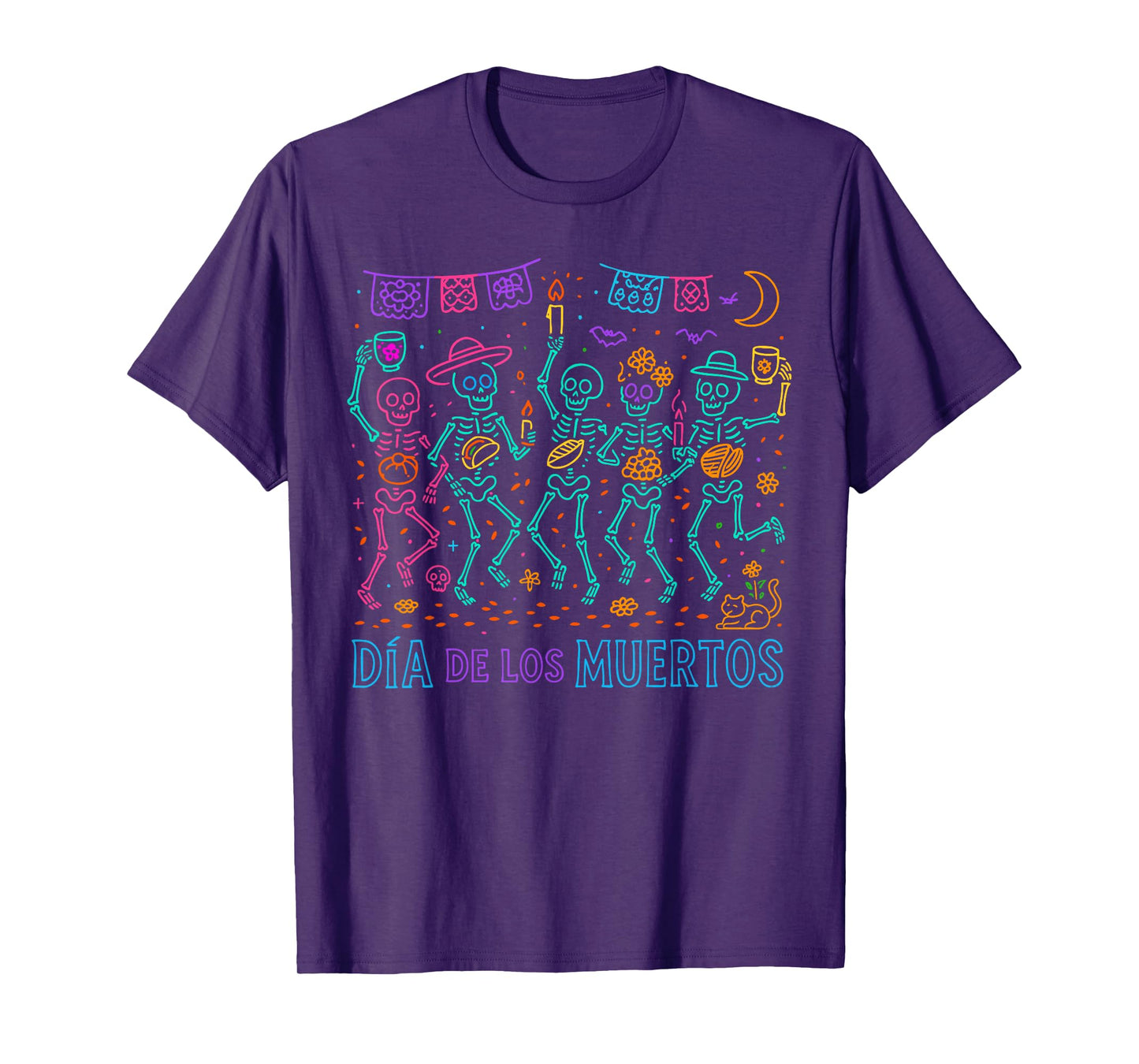 Skeleton Dancing Dia De Los Muertos Mexican Day of Dead T-Shirt