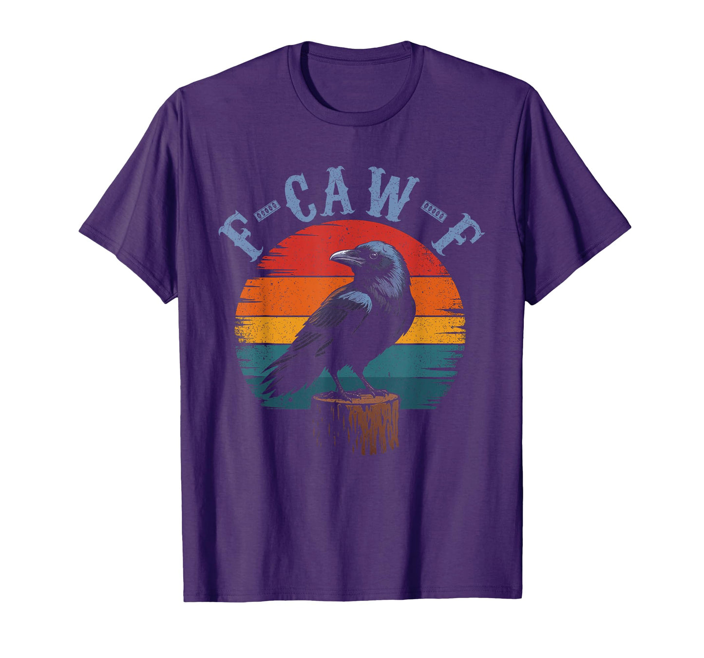Black Crow F-Caw-F Full Moon Gothic Witchy Adult Humor Men T-Shirt