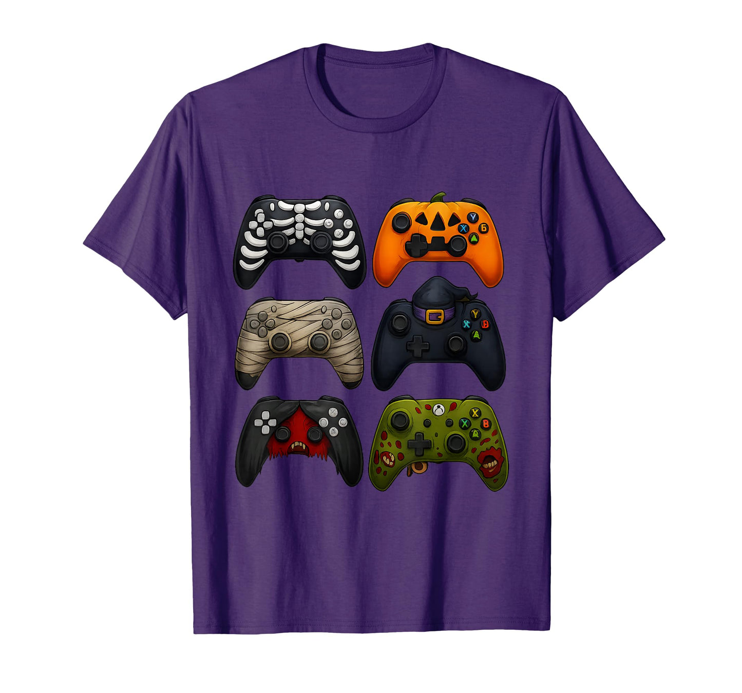 Halloween Skeleton Zombie Gaming Controllers for Kids Boys T-Shirt