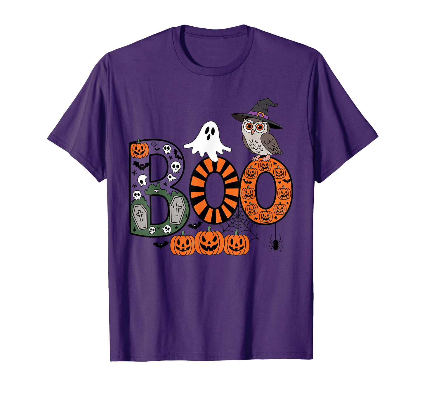 Cute Boo Ghost Pumpkin Owl Funny Halloween for Toddler Kids T-Shirt