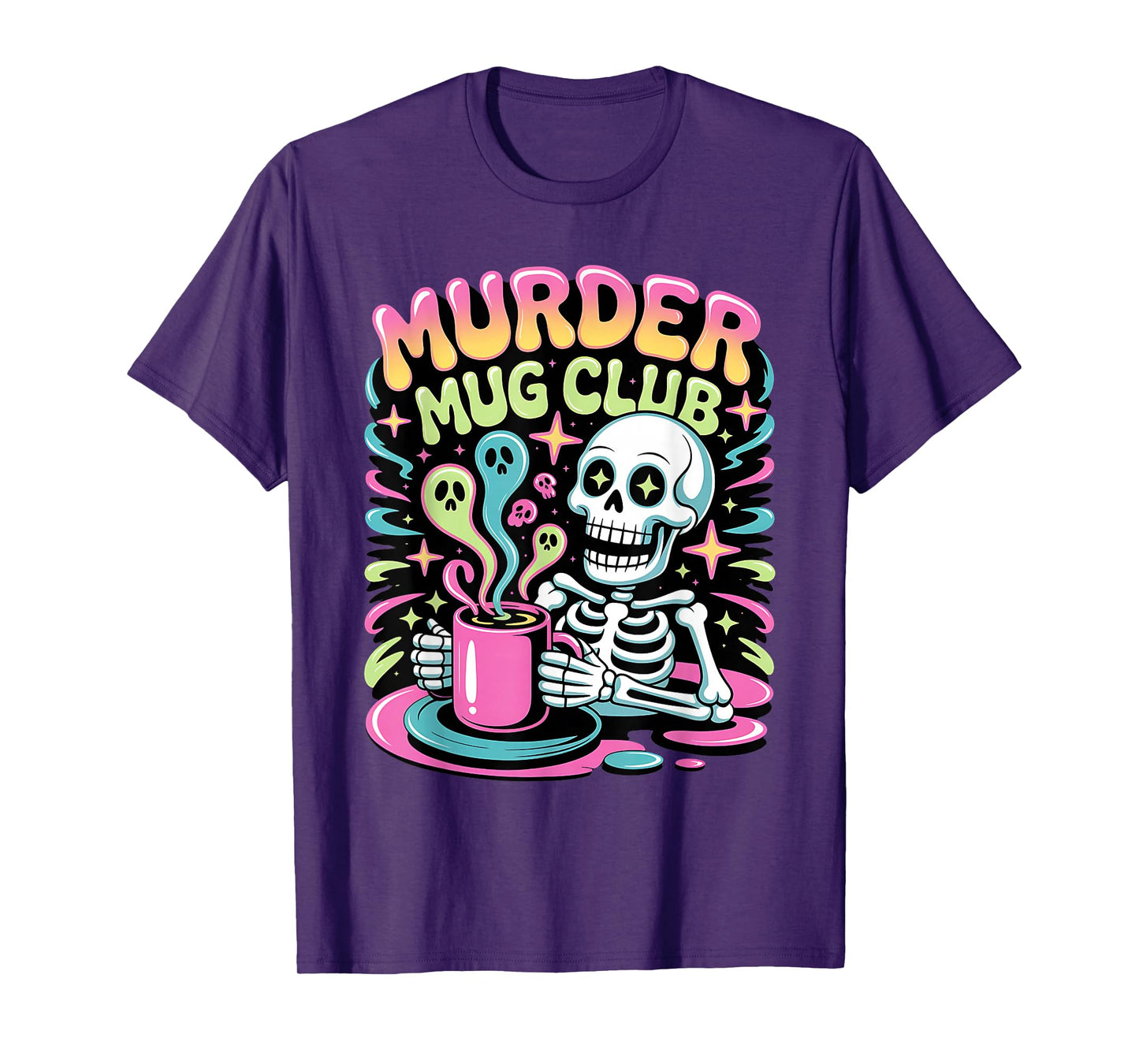Murder Mug Club Halloween Skeleton Hot Chocolate Lovers T-Shirt