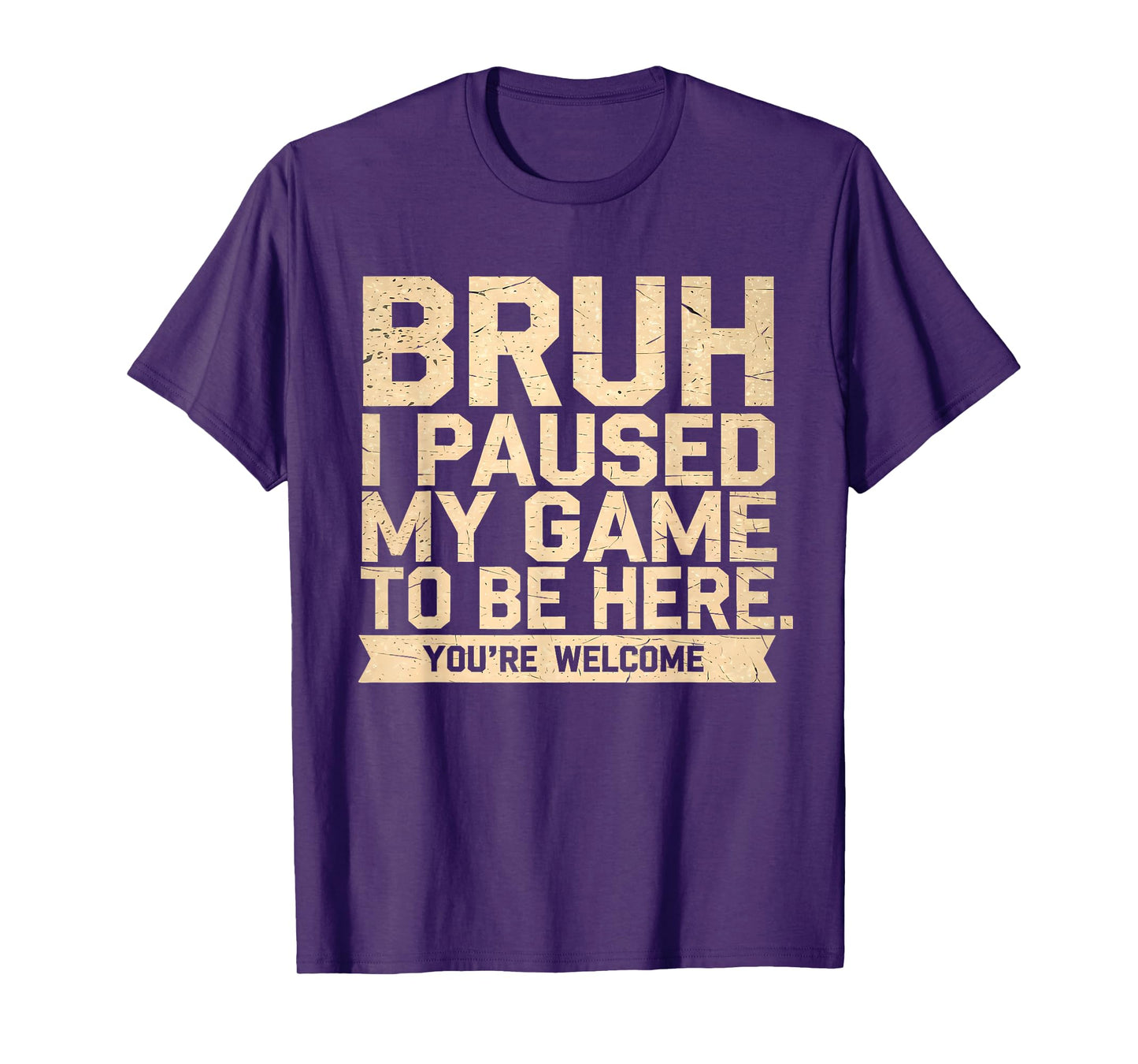 Funny Skeleton Gamer Gaming Bruh I Paused My Game Boys Teens T-Shirt