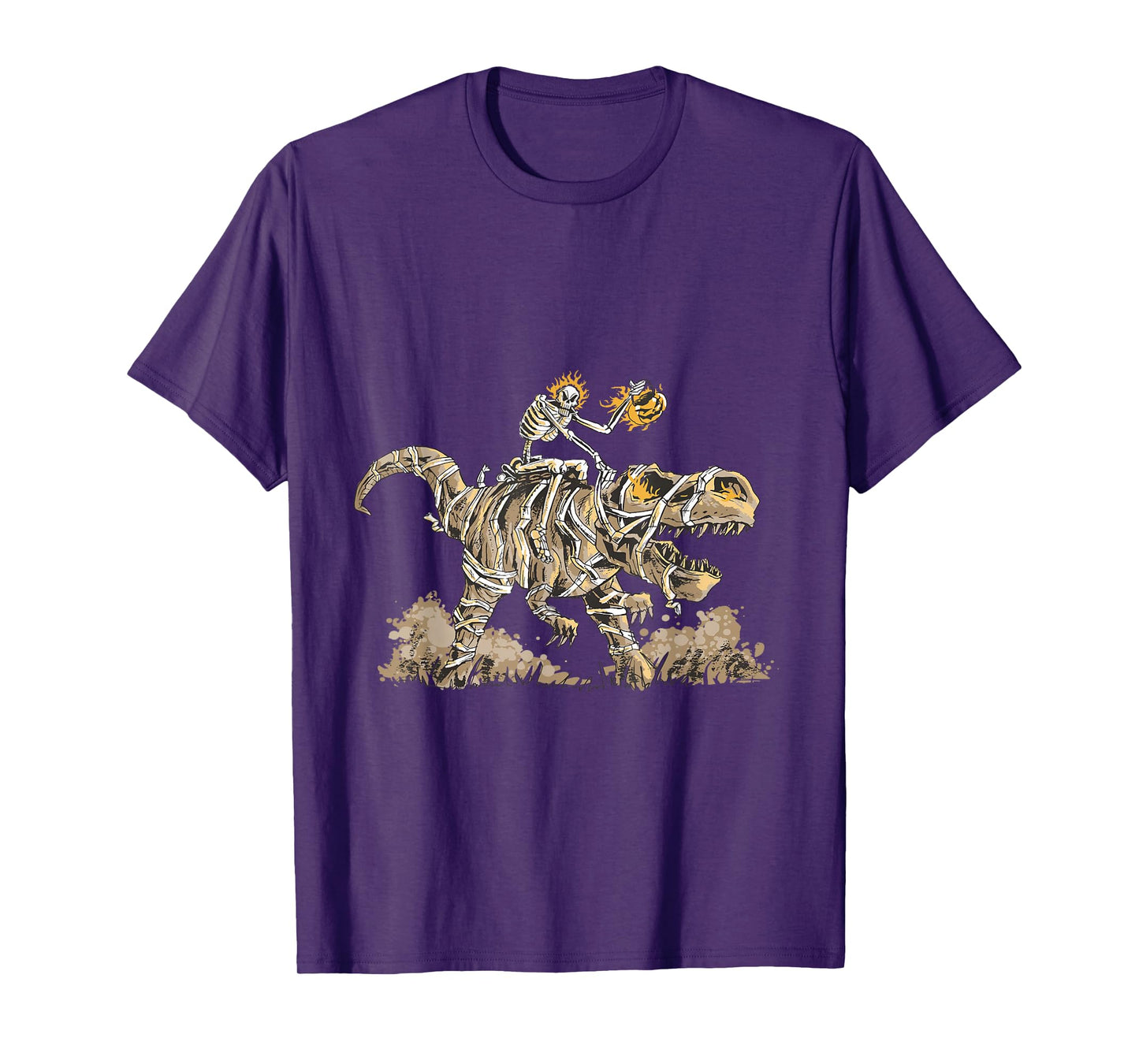 Spooky Dinosaur Halloween Outfit Skeleton Riding Mummy T-Rex T-Shirt