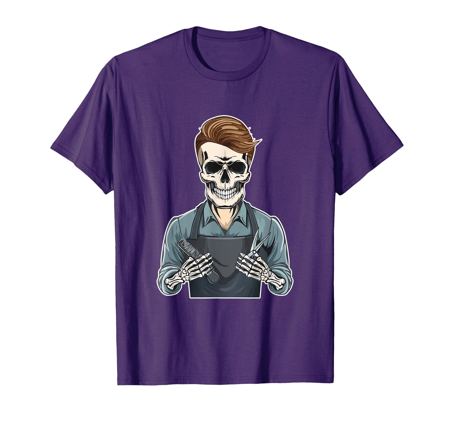 Spooky Scary Creepy Goth Skeleton Barber Halloween T-Shirt