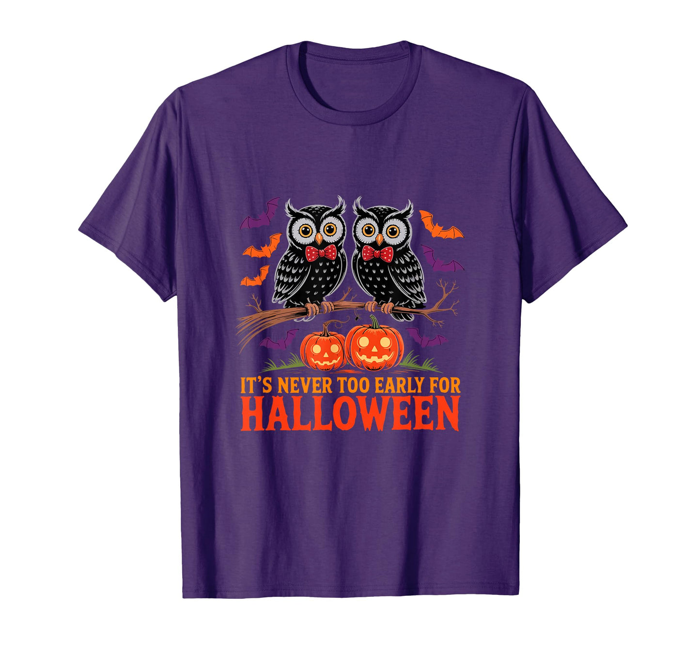 Not Too Early for Halloween Couple Owls Carved Pumpkins T-Shirt