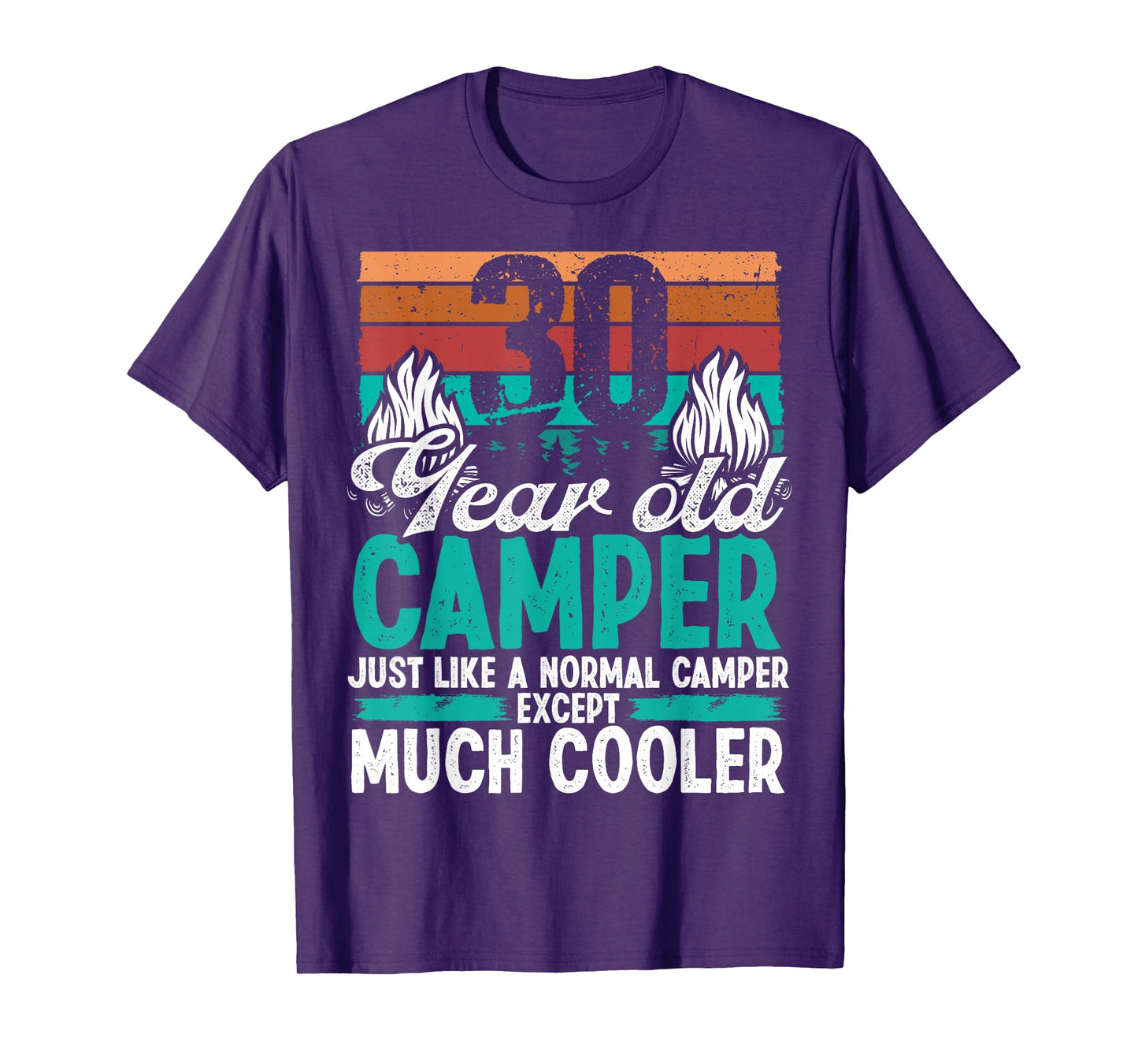 30 Year Old Camper Scouting Vintage Camping 30 Birthday T-Shirt