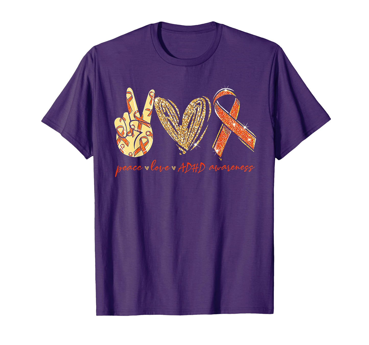 Peace Love Cure ADHD Awareness T-Shirt