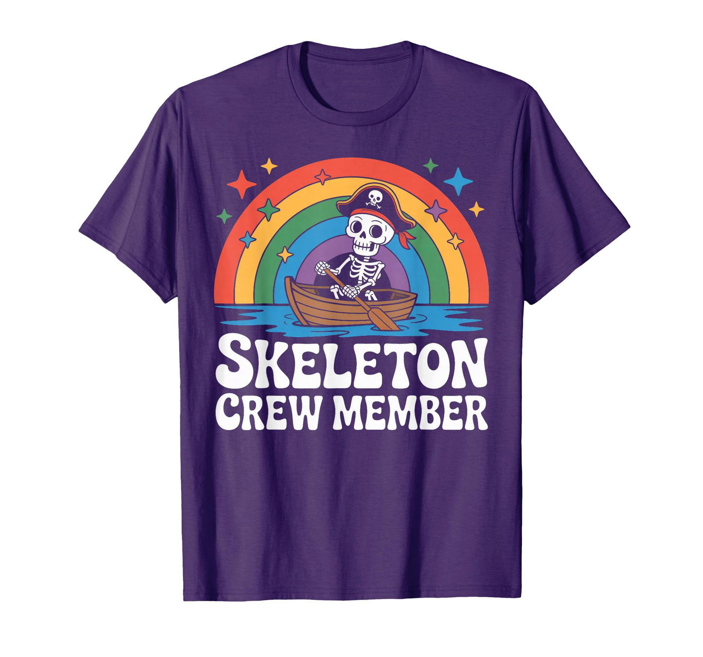 Skeleton Crew Member Tiny Pirate Captain Rowing Boat T-Shirt