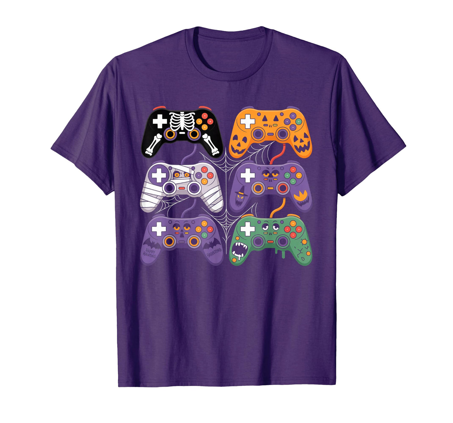 Halloween Skeleton Zombie Gaming Controllers Mummy Boys Kids T-Shirt