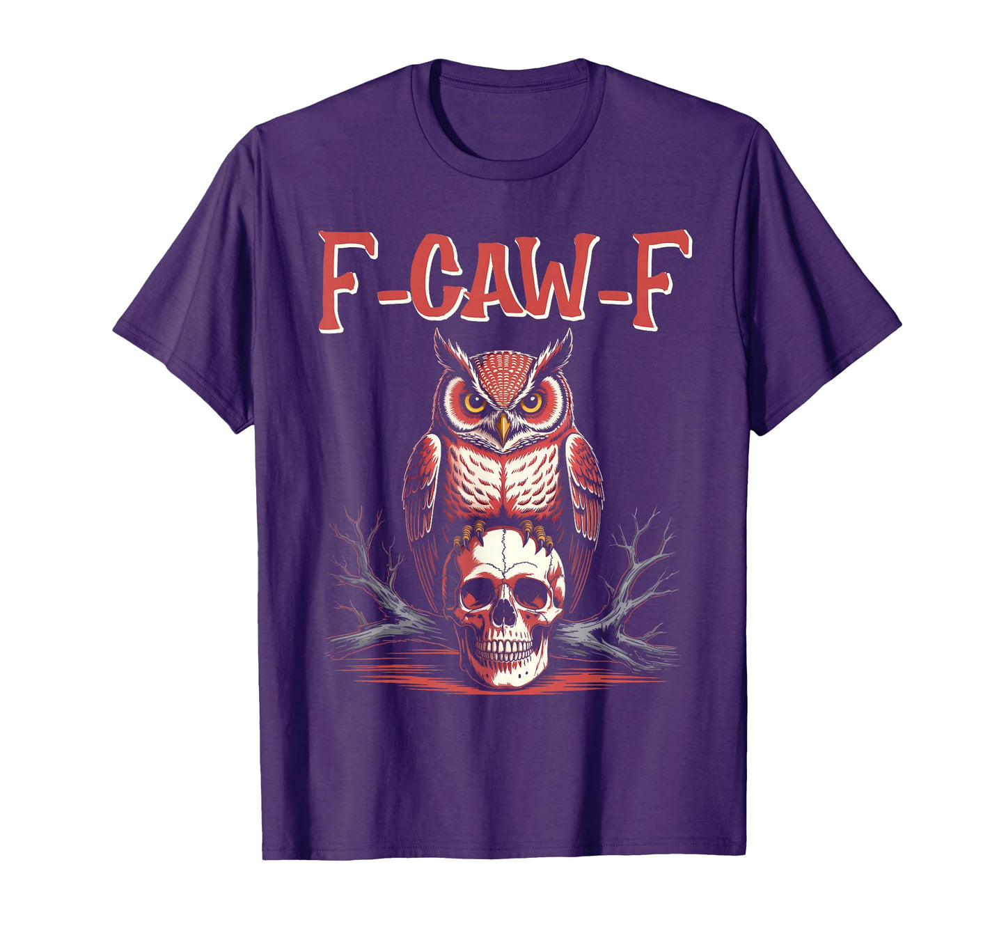 Funny Owl F-CAW-F Skull Gothic T-Shirt